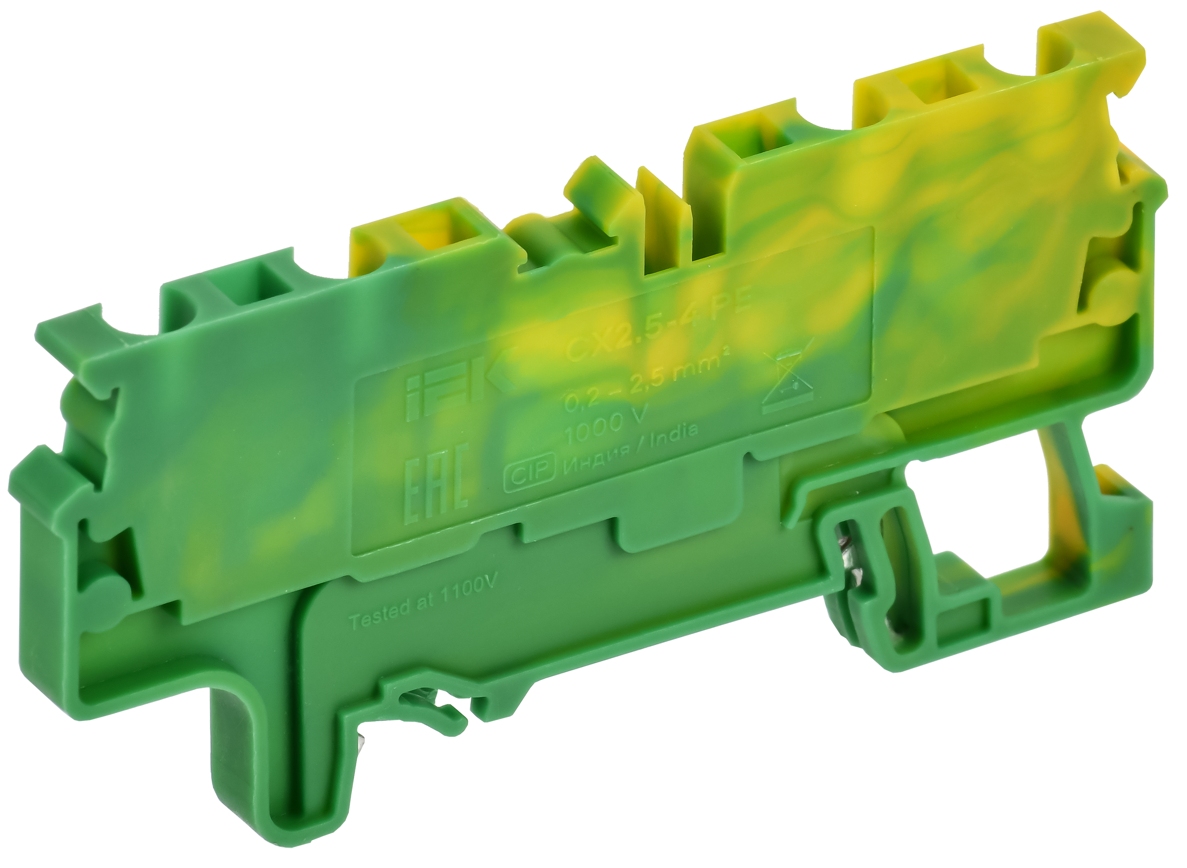 ARMAFIX Клемма пружинная CX2.5-4 PE 2,5мм2 четырехконтактная заземляющая IEK