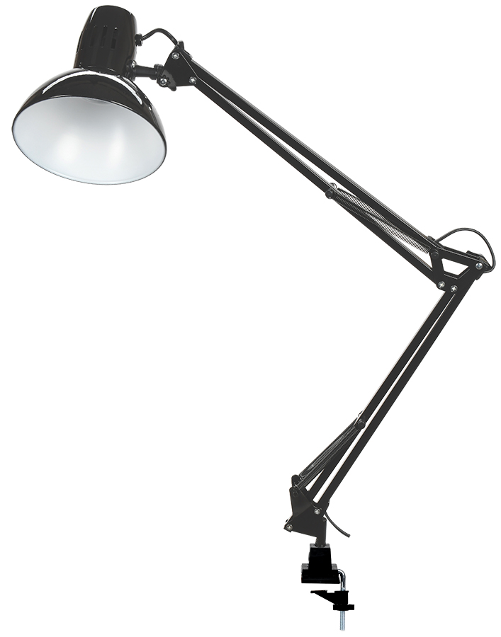 Светильник настольный 1014 пантограф на струбцине Е27 черный
