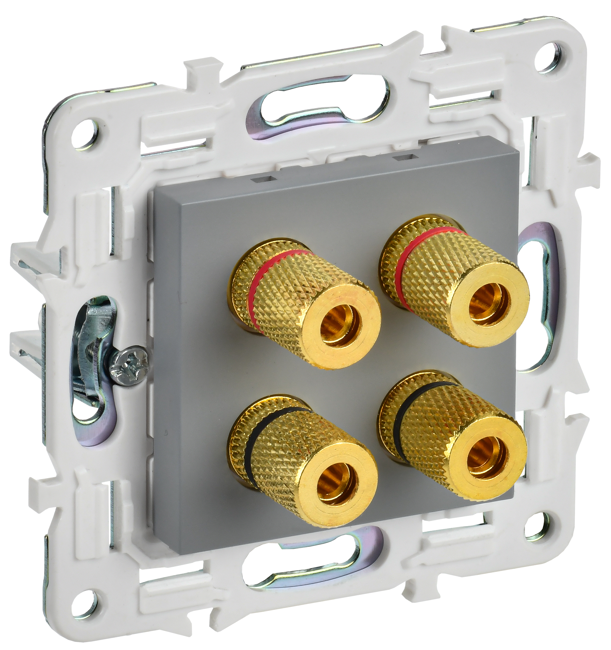 SKANDY Аудиорозетка 4-местная SK-A01Gr серый IEK