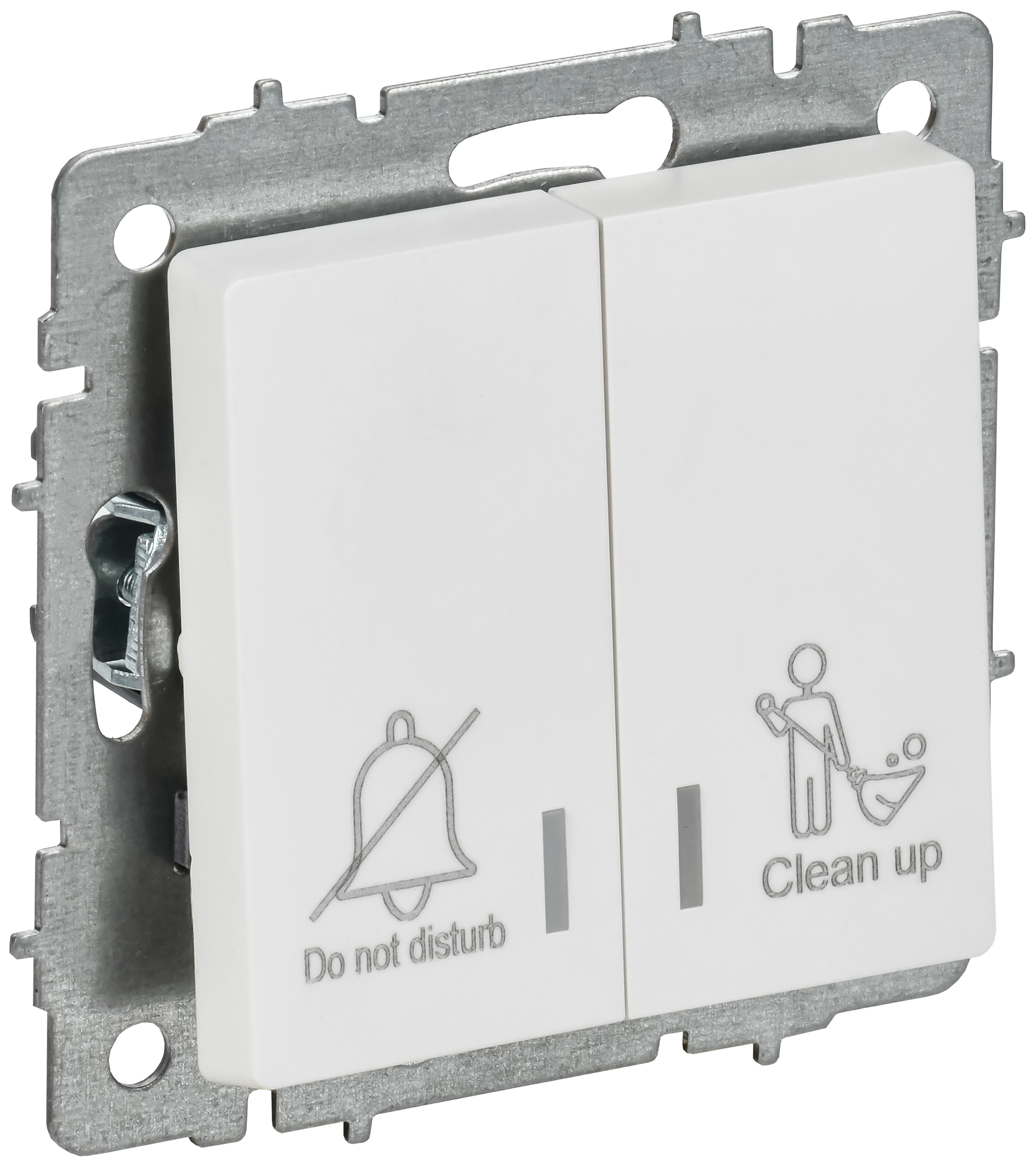 BRITE Выключатель 2-клавишный с индикацией для отелей 10А ВС10-2-9-БрАБ арктический белый IEK