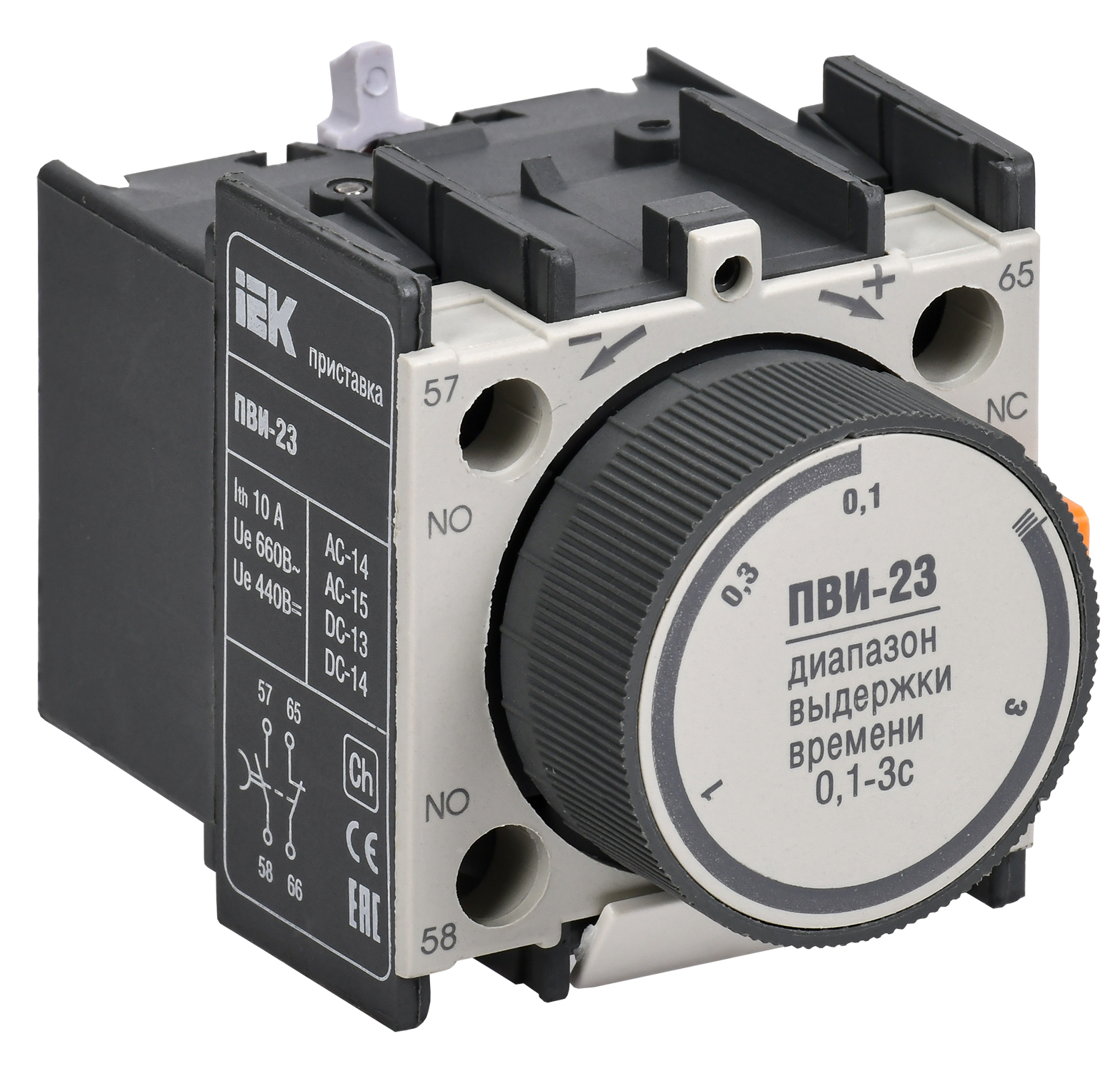 Приставка ПВИ-23 задержка на отключение 0.1-3с 1НО+1НЗ
