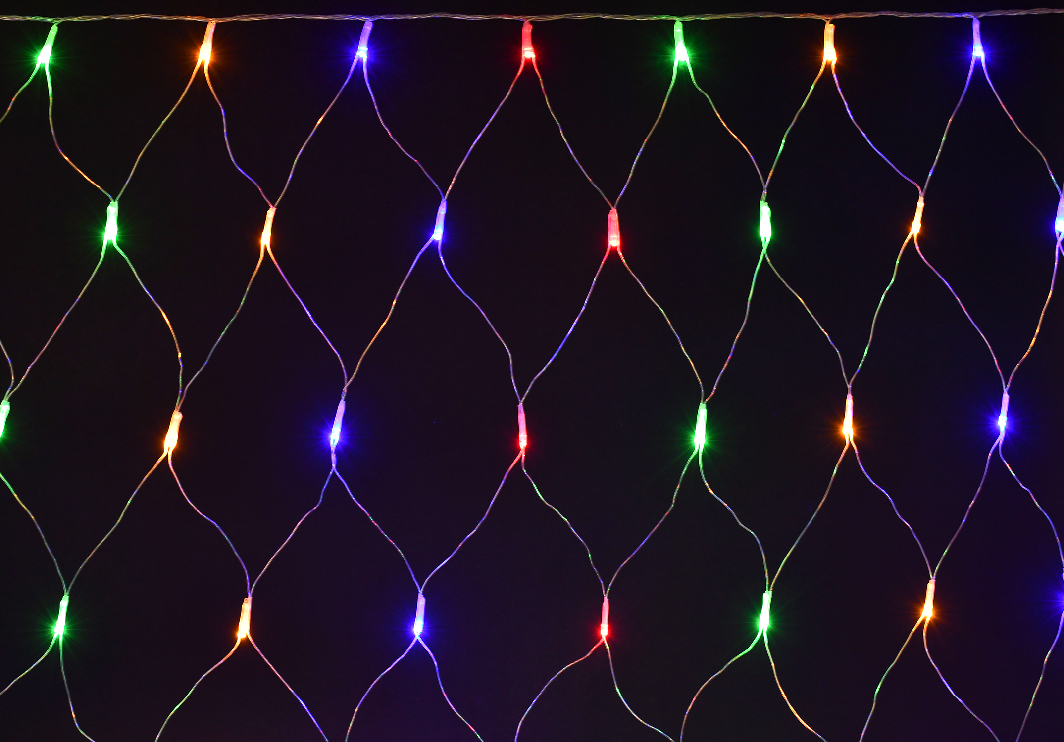 Гирлянда Сеть 1,5х1,5 м 160 светодиодов RGB IP20 прозрачный шнур 3 м 230 В контроллер 8 сцен LIGHTING