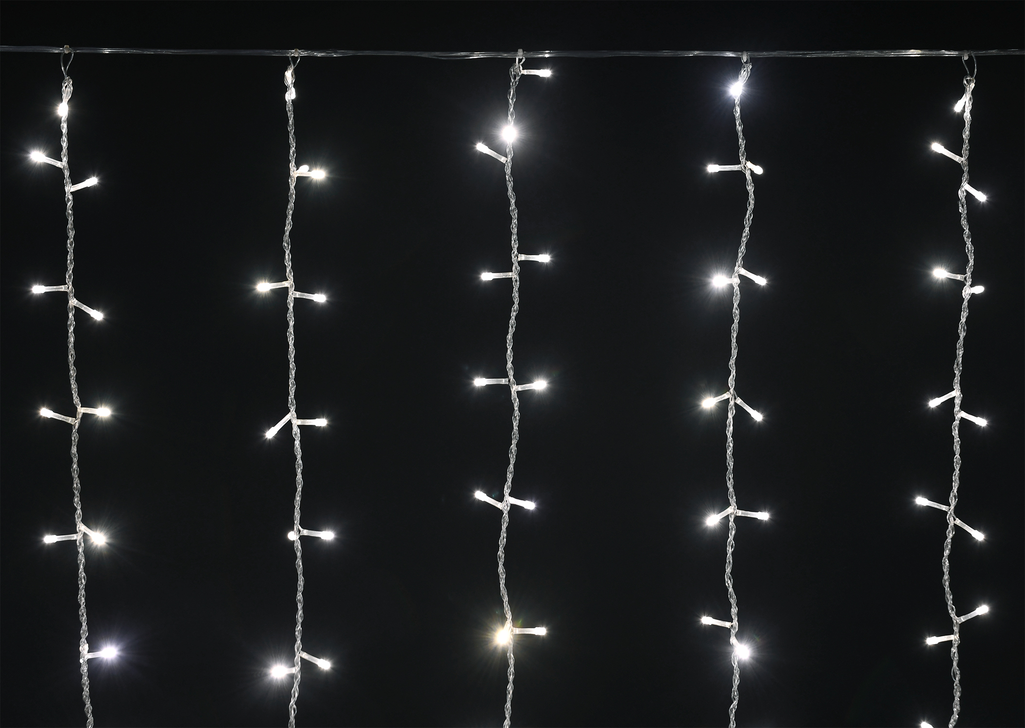 Гирлянда Занавес 1,5х1,5 м 160 светодиодов теплый белый свет IP20 прозрачный шнур 3 м 230 В транзит LIGHTING