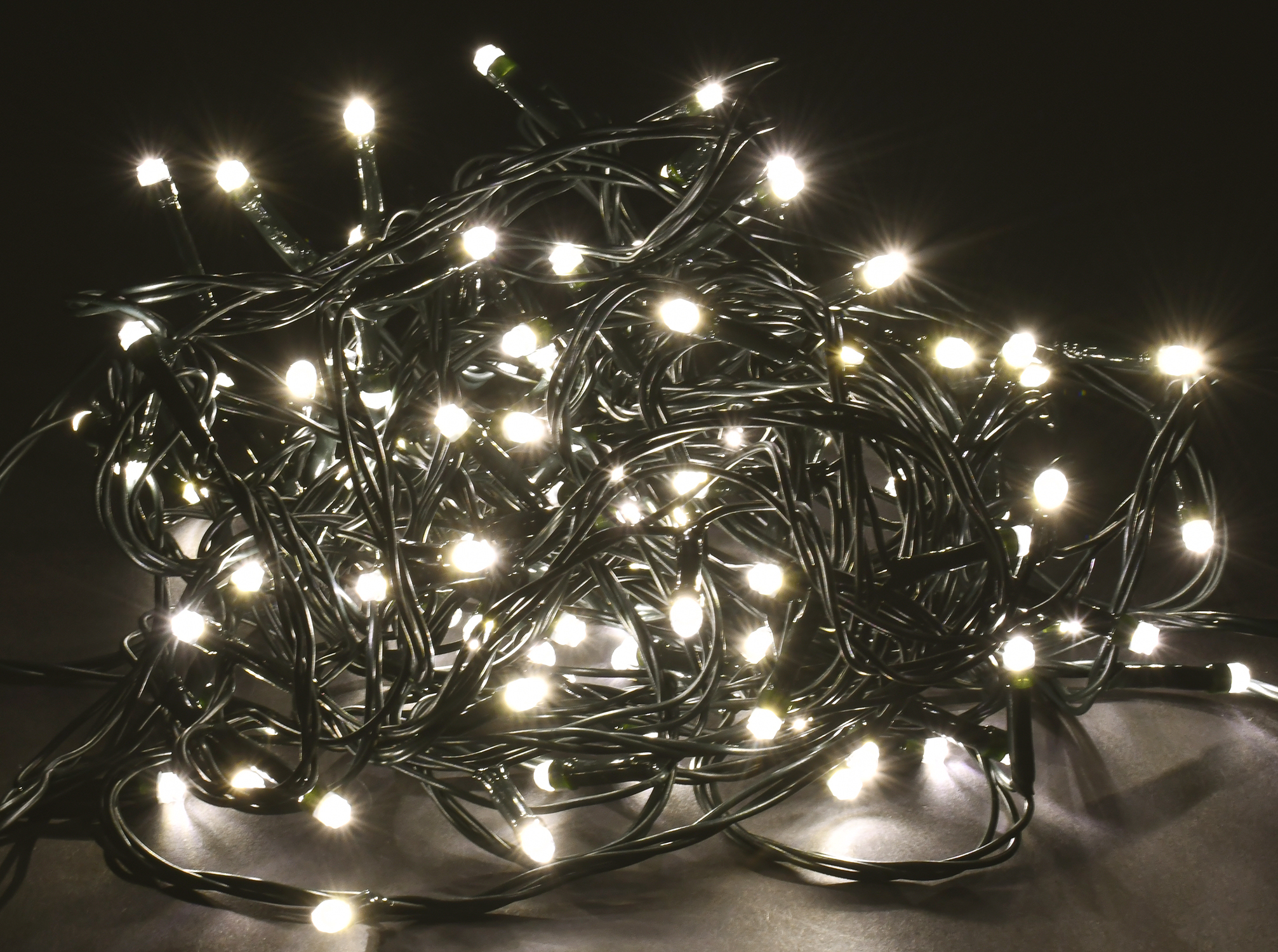 Гирлянда нить 10 м 100 светодиодов теплый белый свет IP20 зеленый шнур 1,5 м 230 В контроллер 8 сцен LIGHTING