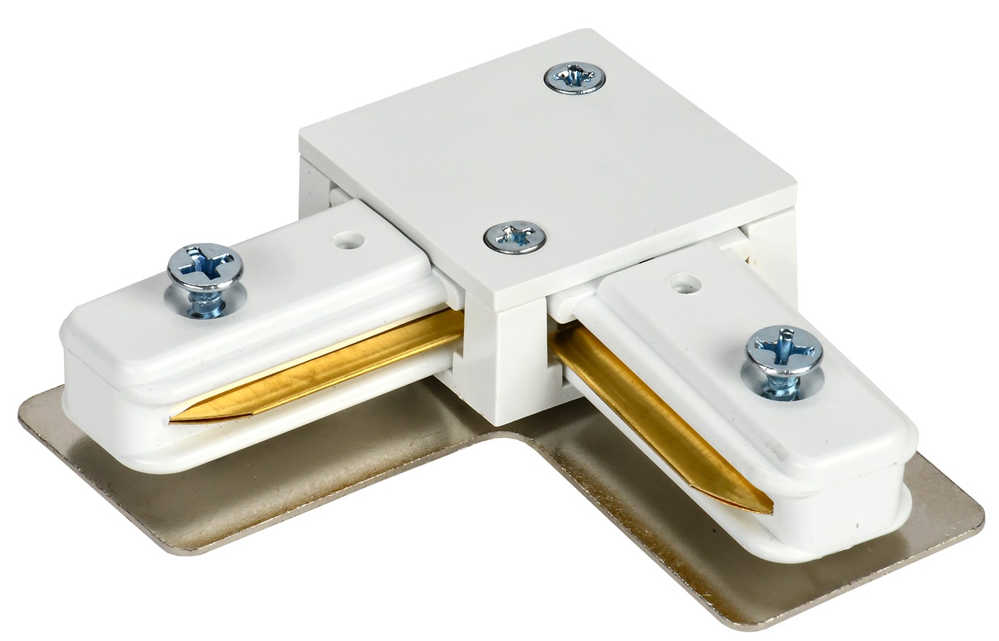 Соединитель коннектор L-образный внутренний для однофазного шинопровода белый