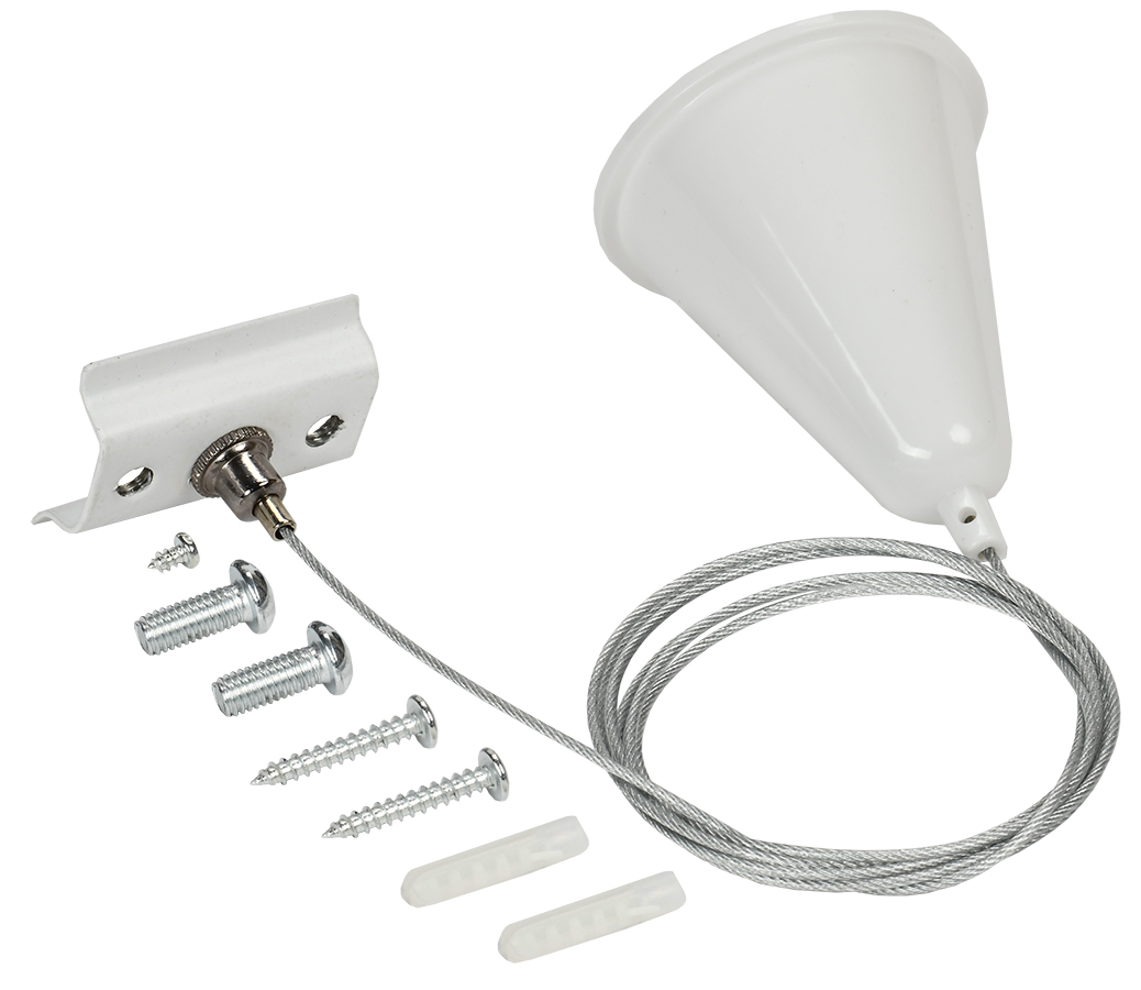 Комплект подвеса монтажный для шинопровода с тросом 1,5 м белый