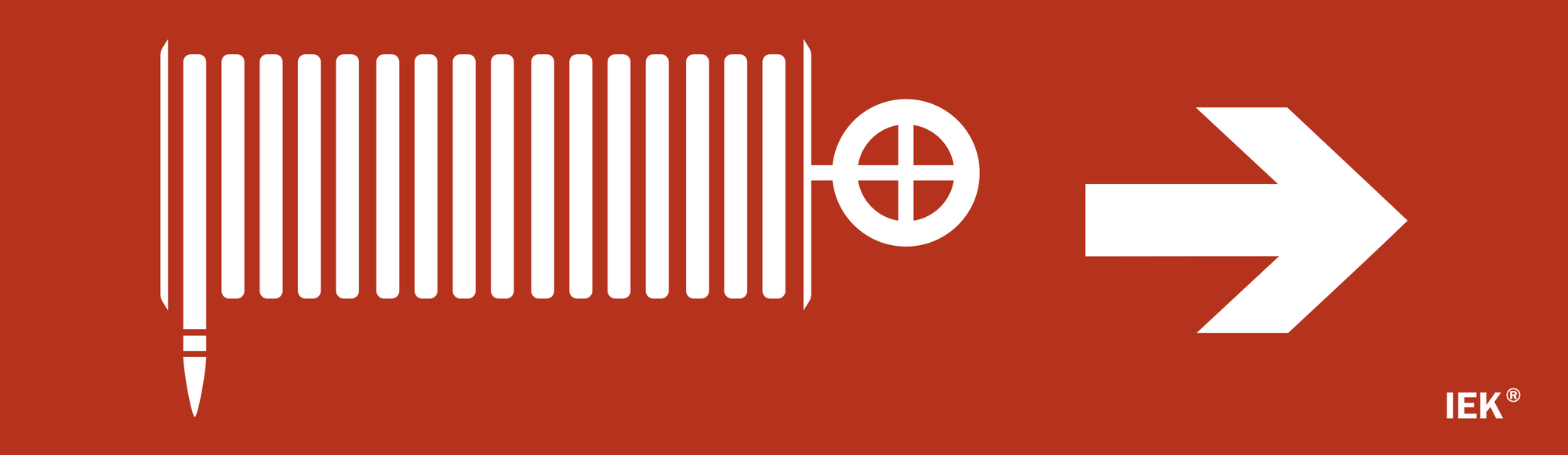 Этикетка самоклеящаяся 310х90 мм ''Пожарный кран/стрелка направо''