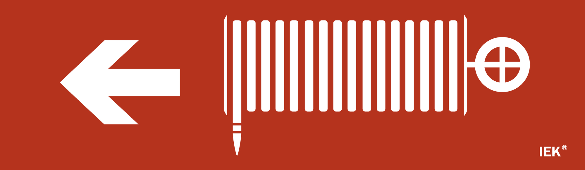 Этикетка самоклеящаяся 310х90 мм ''Пожарный кран/стрелка налево''