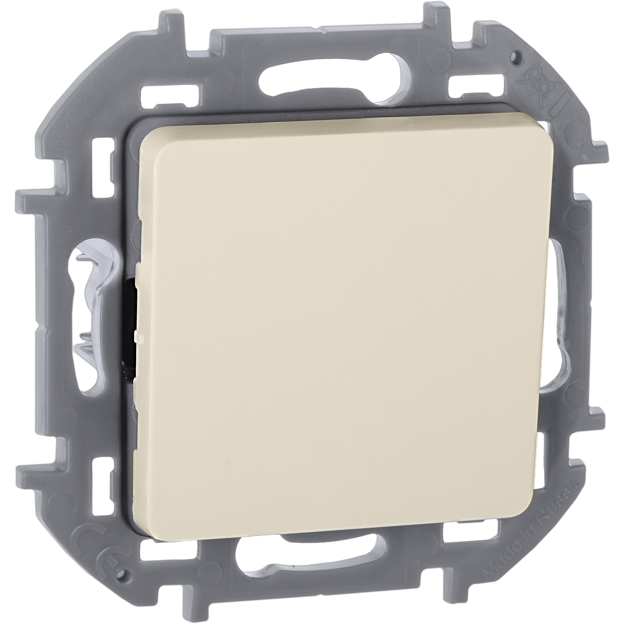 Выключатель 1-клавишный проходной 10АХ безвинтовое крепление слоновая кость INSPIRIA