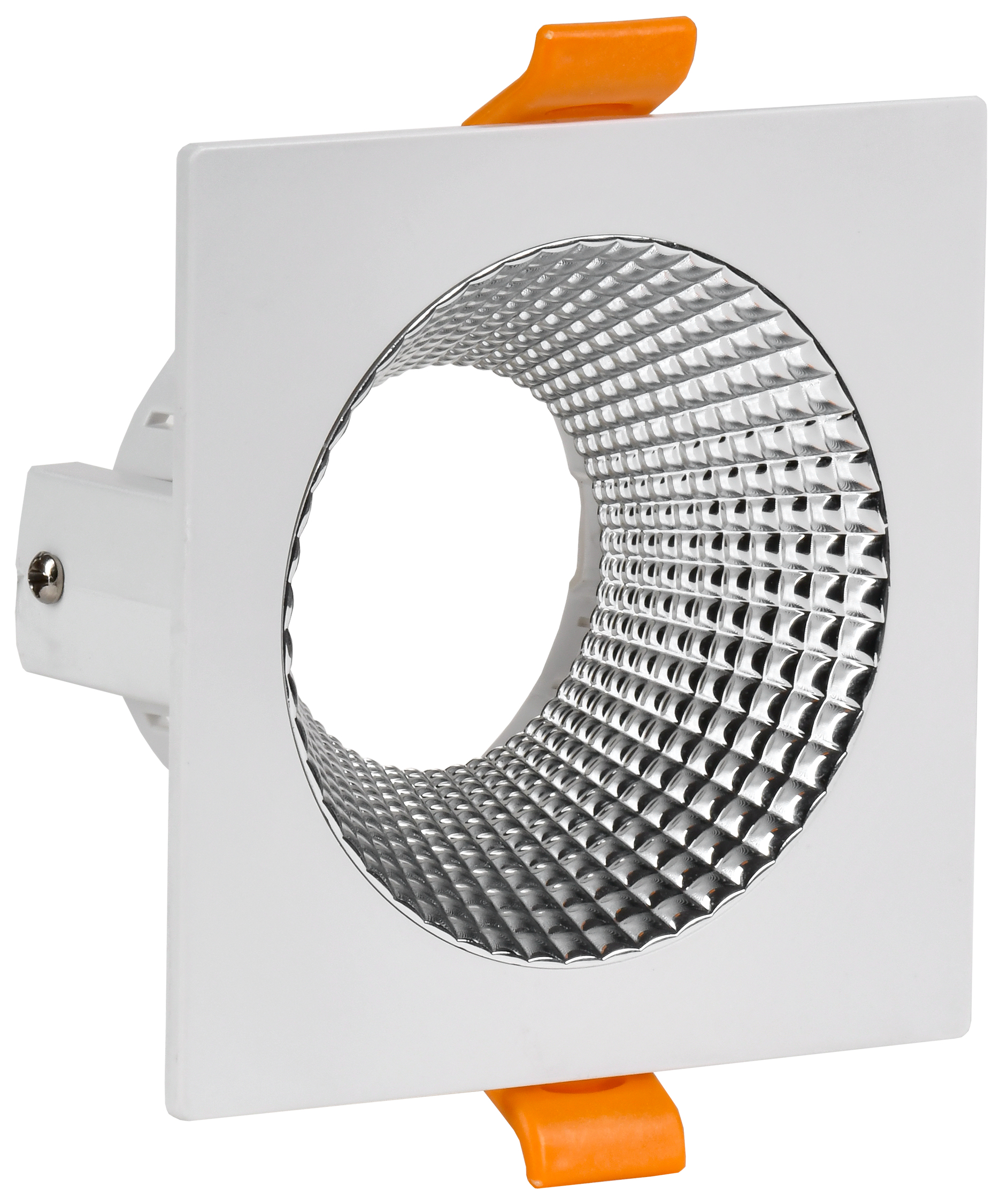 Светильник 4110 встраиваемый декоративный поворотный под лампу GU10 белый/хром пластик