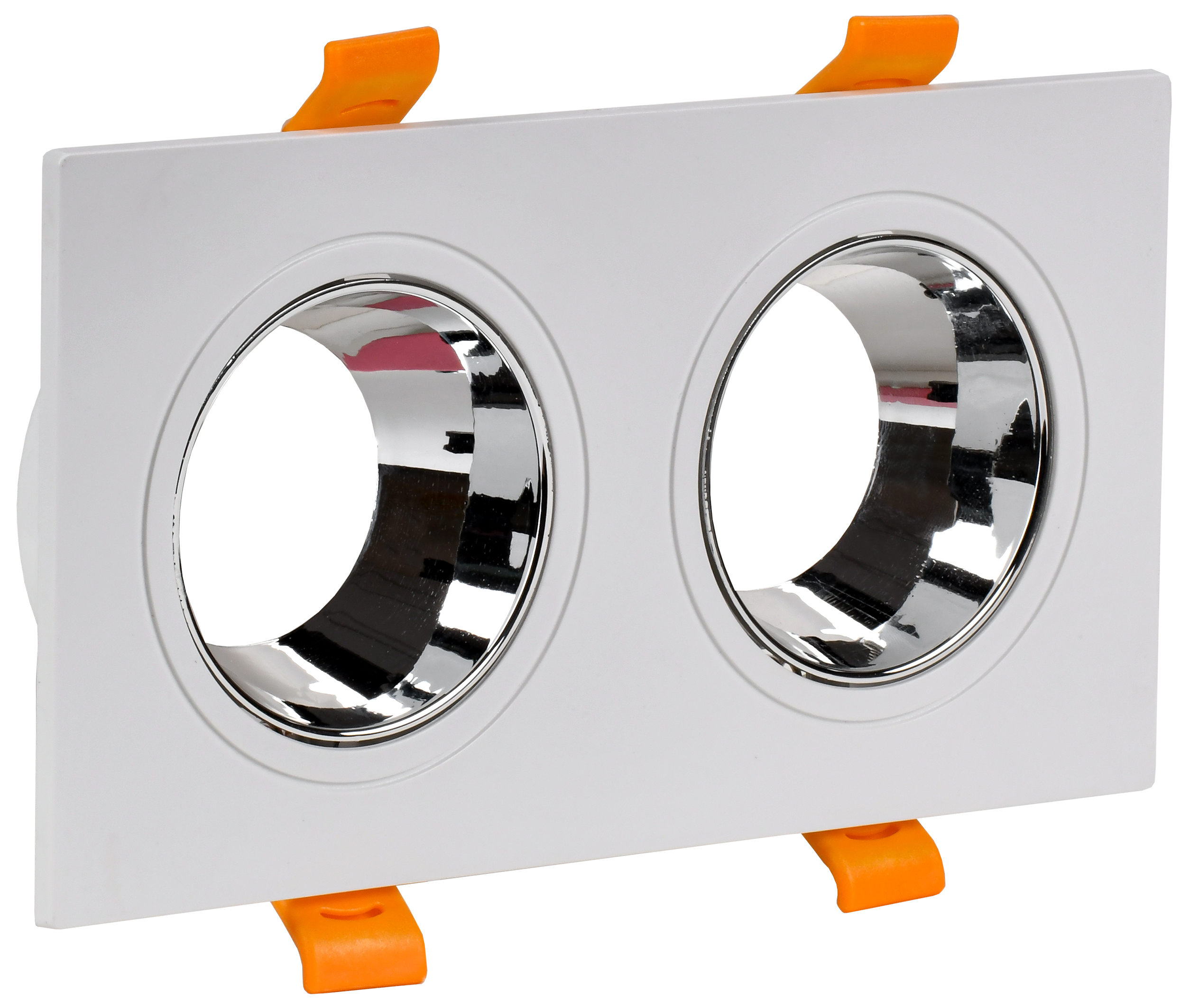 Светильник 4108 встраиваемый декоративный поворотный под лампу 2хGU10 белый/хром пластик