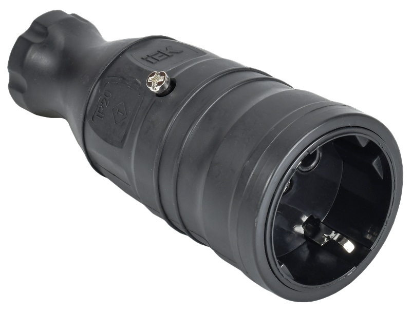 Розетка переносная РБп14-1-0м IP20 черная OMEGA