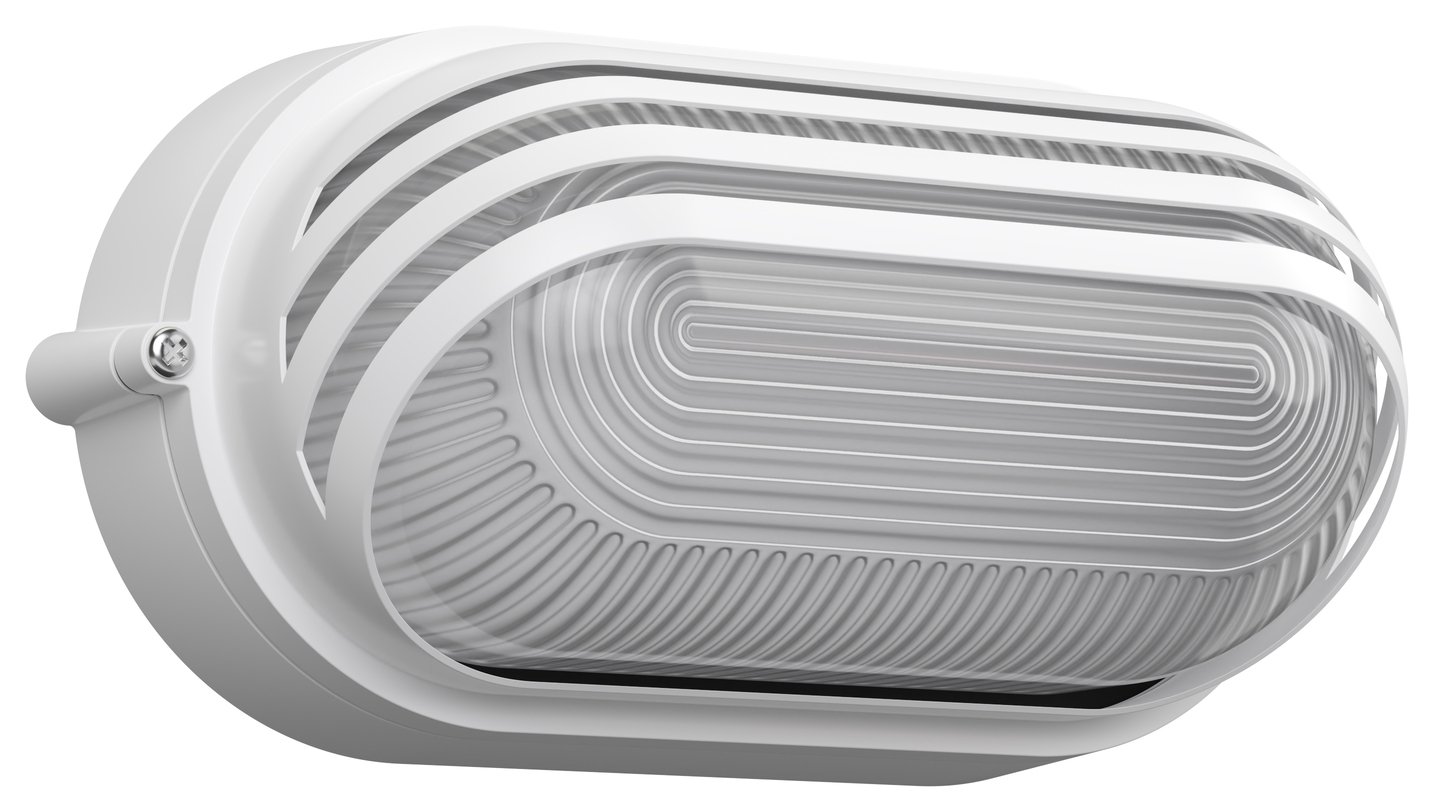 Светильник НПП1407 белый/овал ресничка 60 Вт IP54