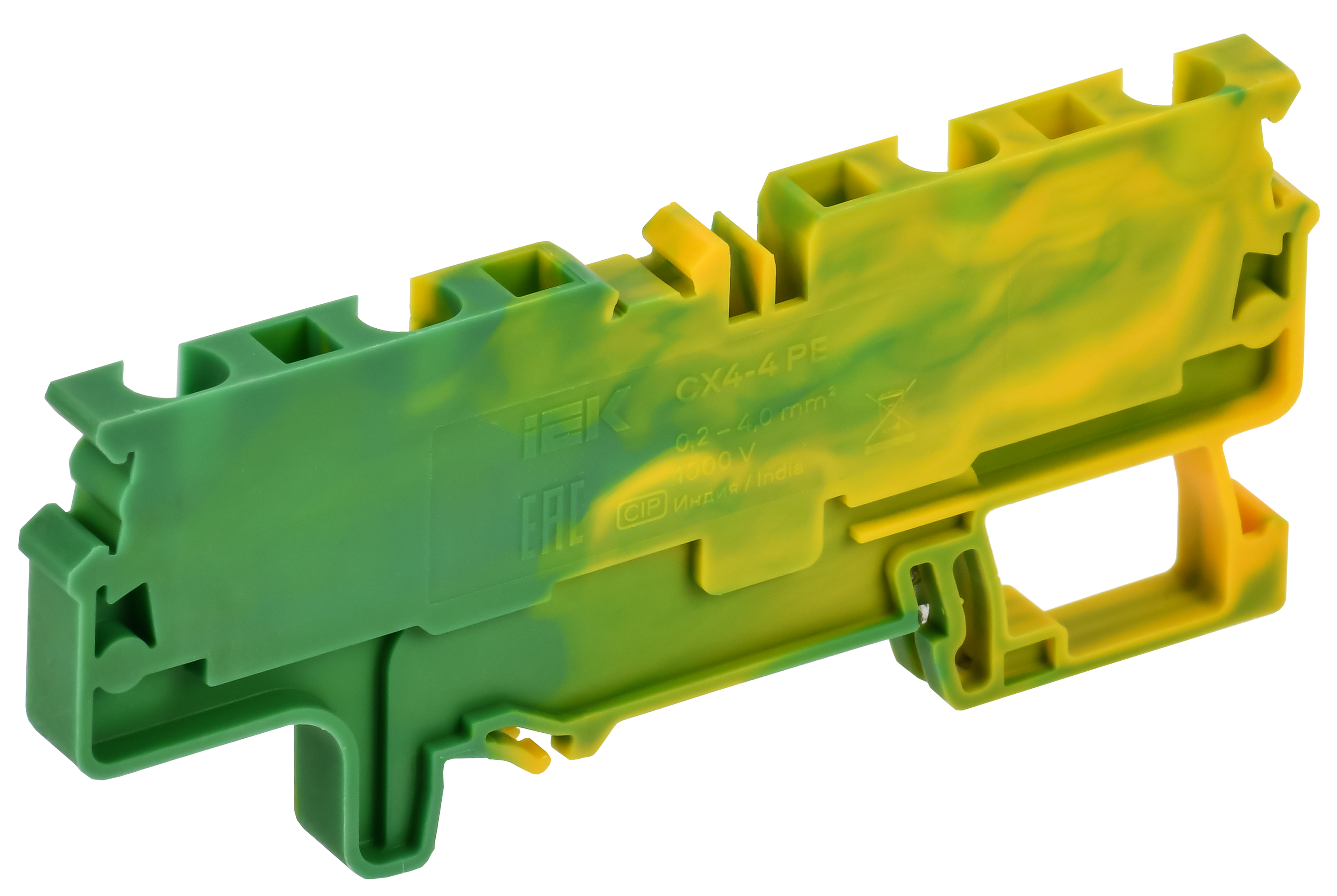 ARMAFIX Клемма пружинная CX4-4 PE 4мм2 четырехконтактная заземляющая IEK
