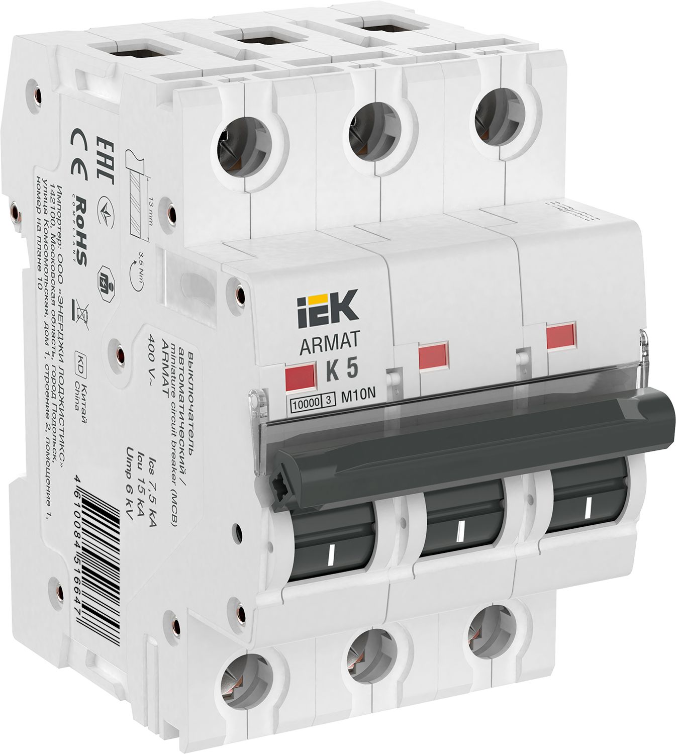 Выключатель автоматический трехполюсный M10N K 5А