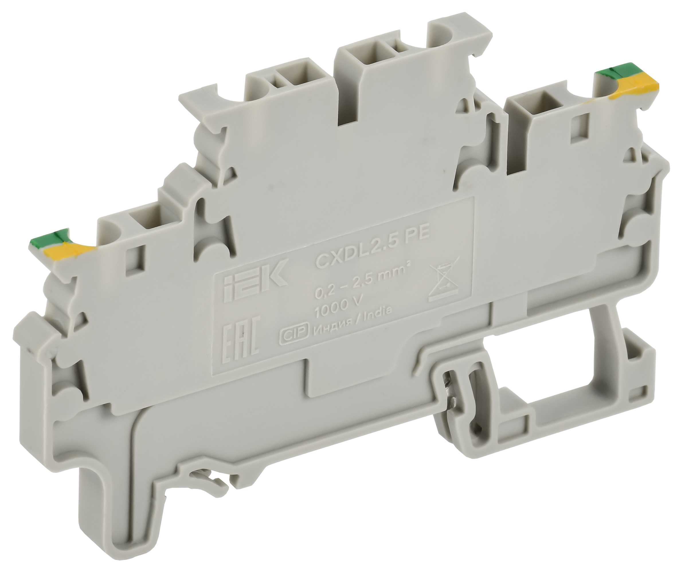 ARMAFIX Клемма пружинная 2 уровня заземляющая CXDL2.5 PE IEK