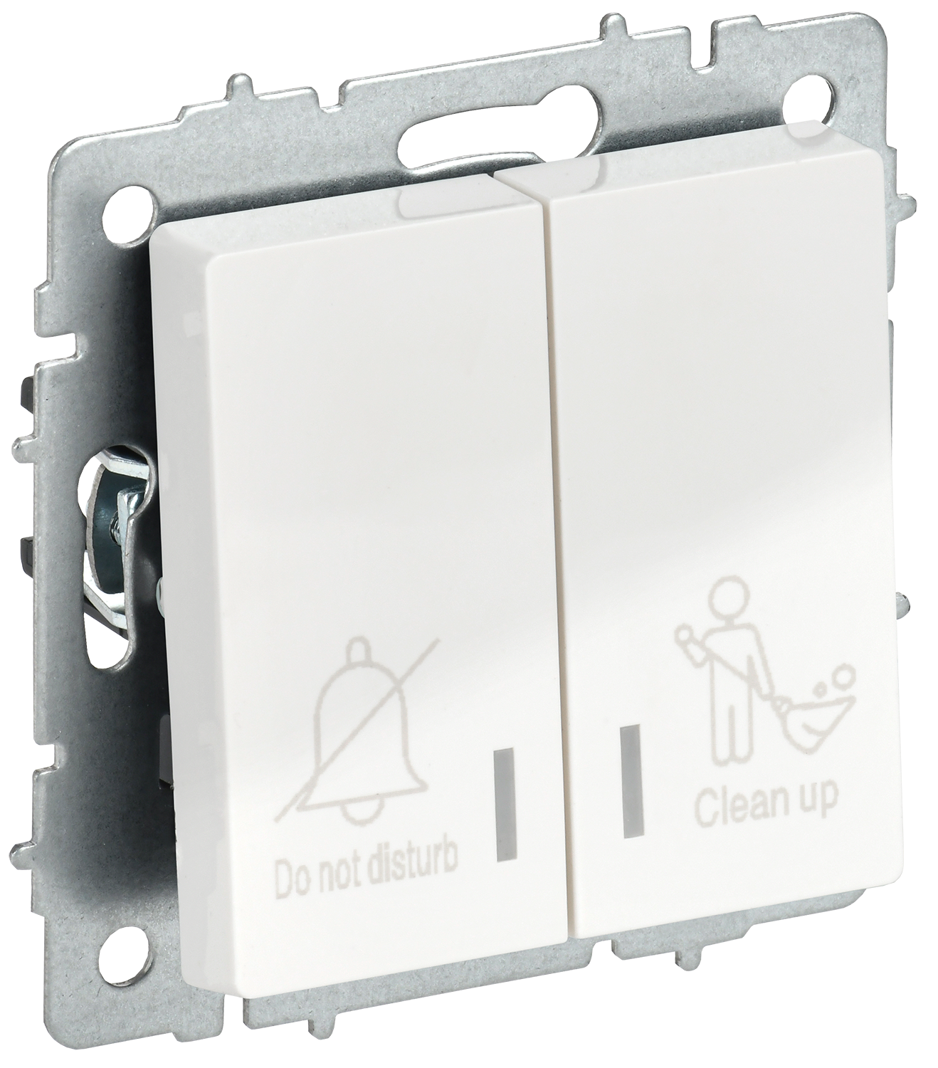 BRITE Выключатель 2-клавишный с индикацией для отелей 10А ВС10-2-9-БрБ белый IEK