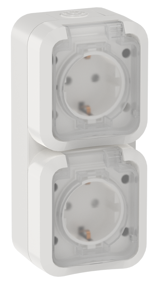 TORS Розетка 2-местная вертикальная 16А IP55 TS332 белый IEK