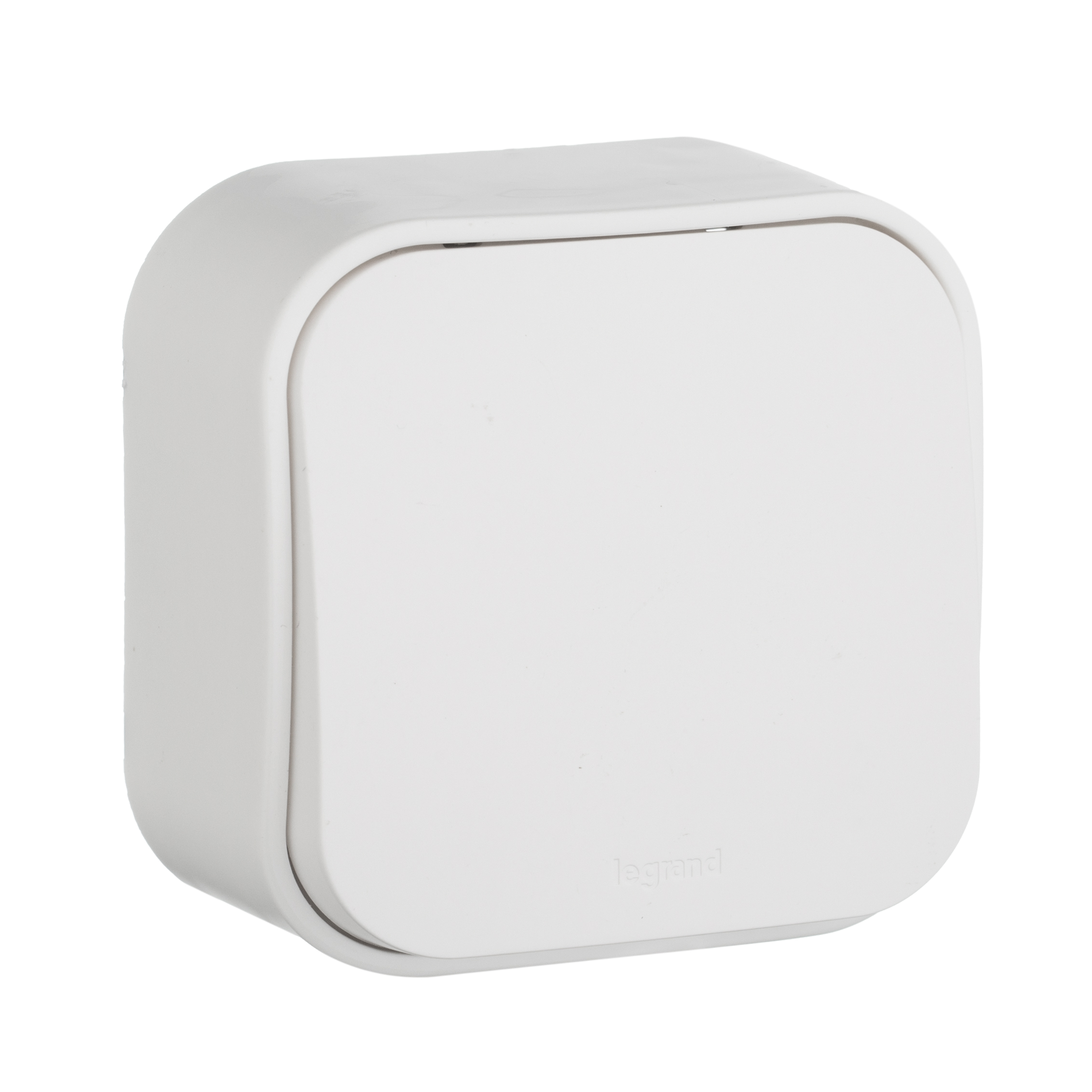 Выключатель 1-клавишный для открытой установки проходной 10А белый QUTEO