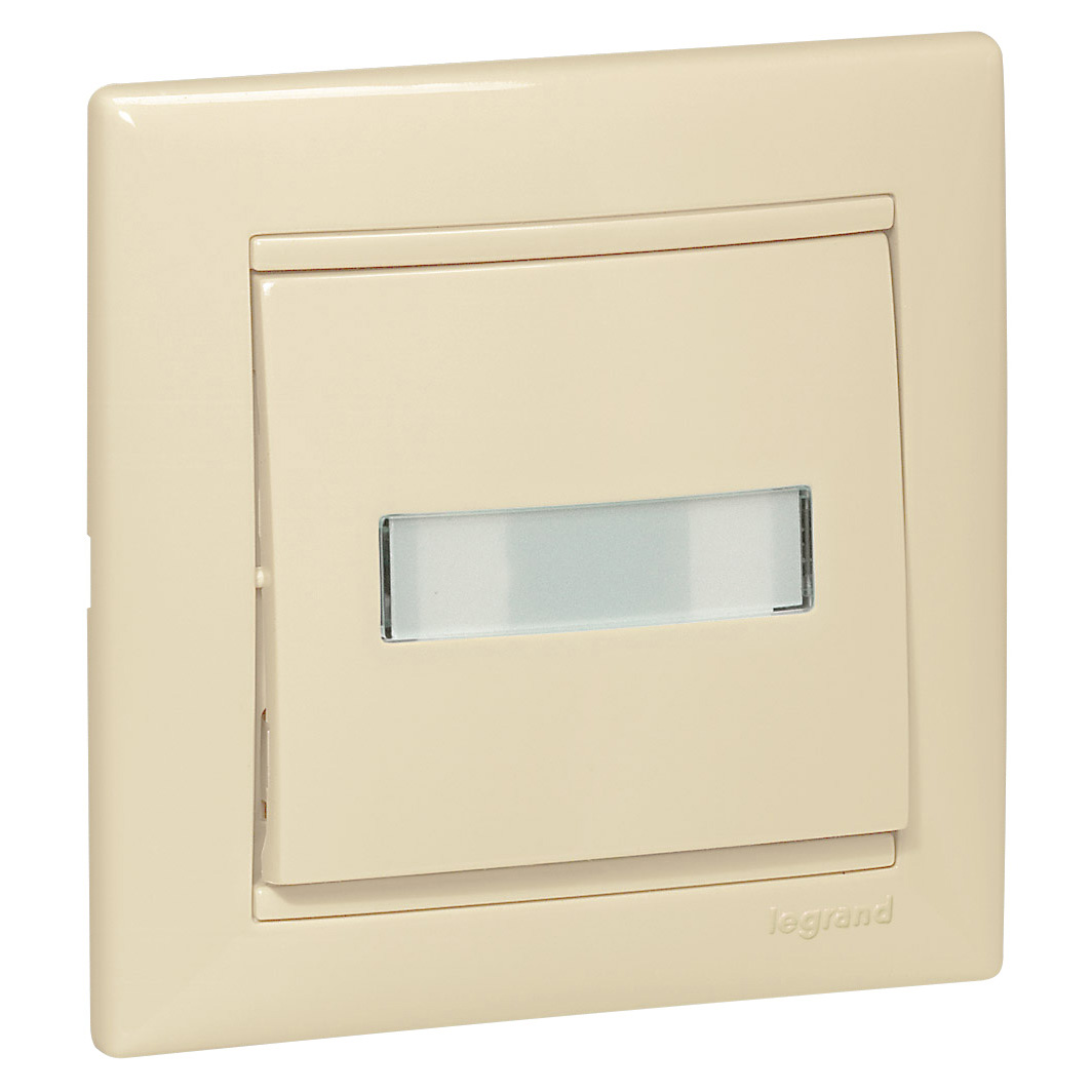 VALENA Кнопка 12В с держатлем этикетки слоновая кость