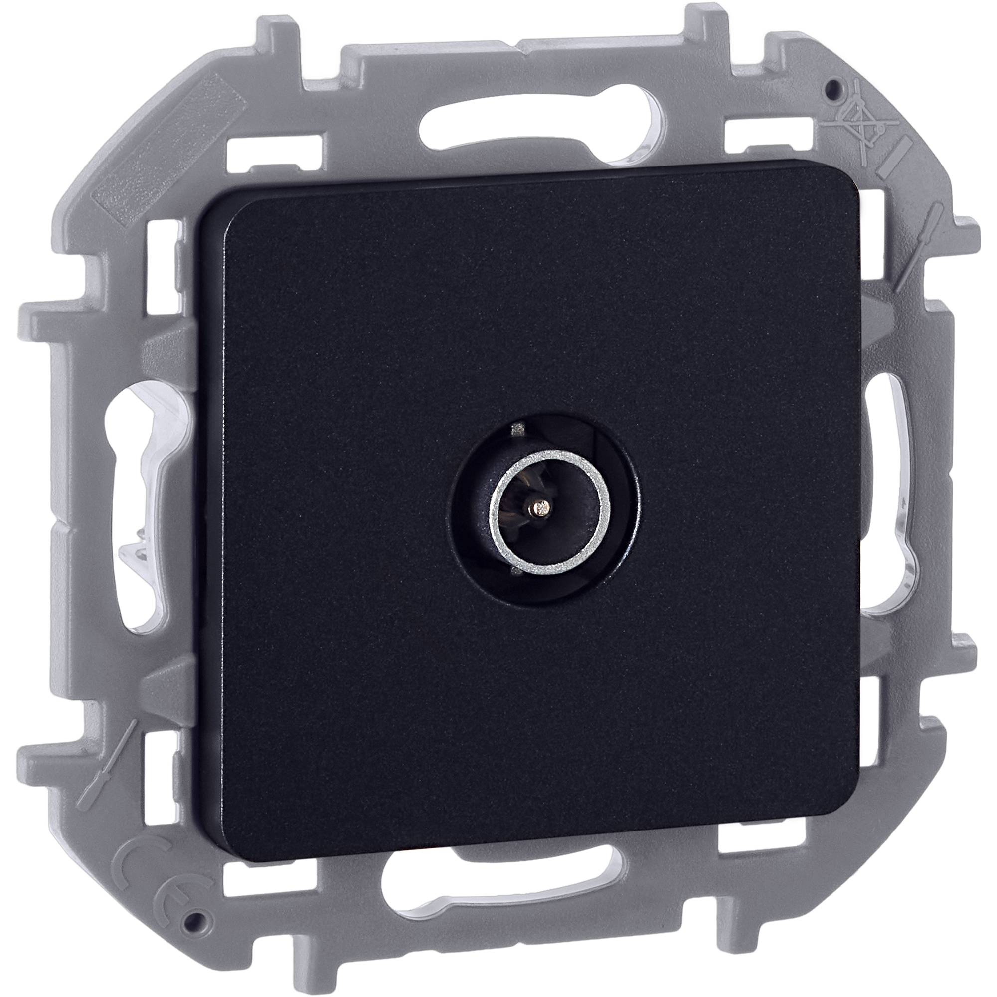 Розетка TV проходная антрацит INSPIRIA