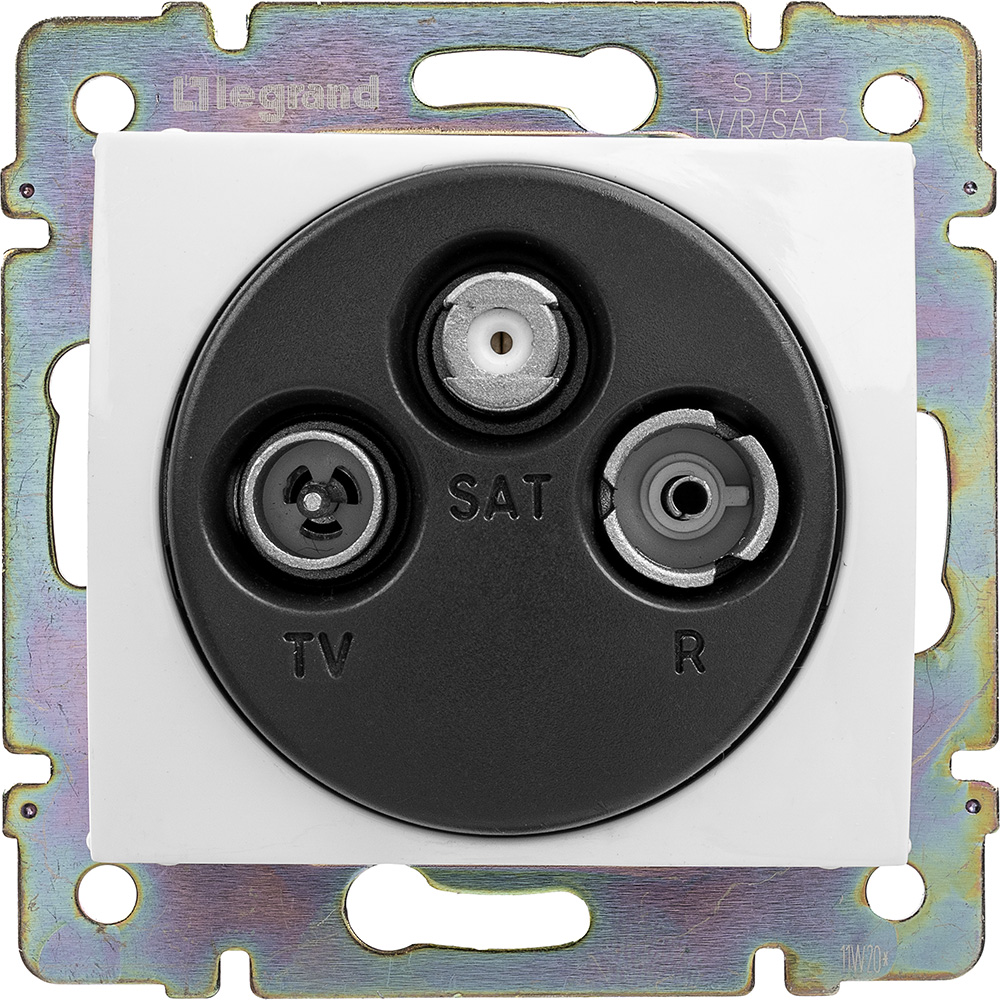 VALENA Розетка TV-FM-SAT проходная 1 4дБ в рамку белая