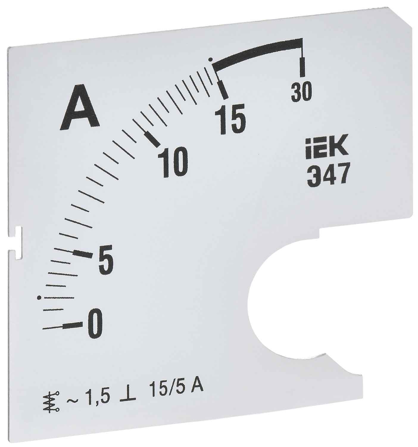 Шкала сменная для амперметра Э47 15/5А класс точности 1,5 72х72мм