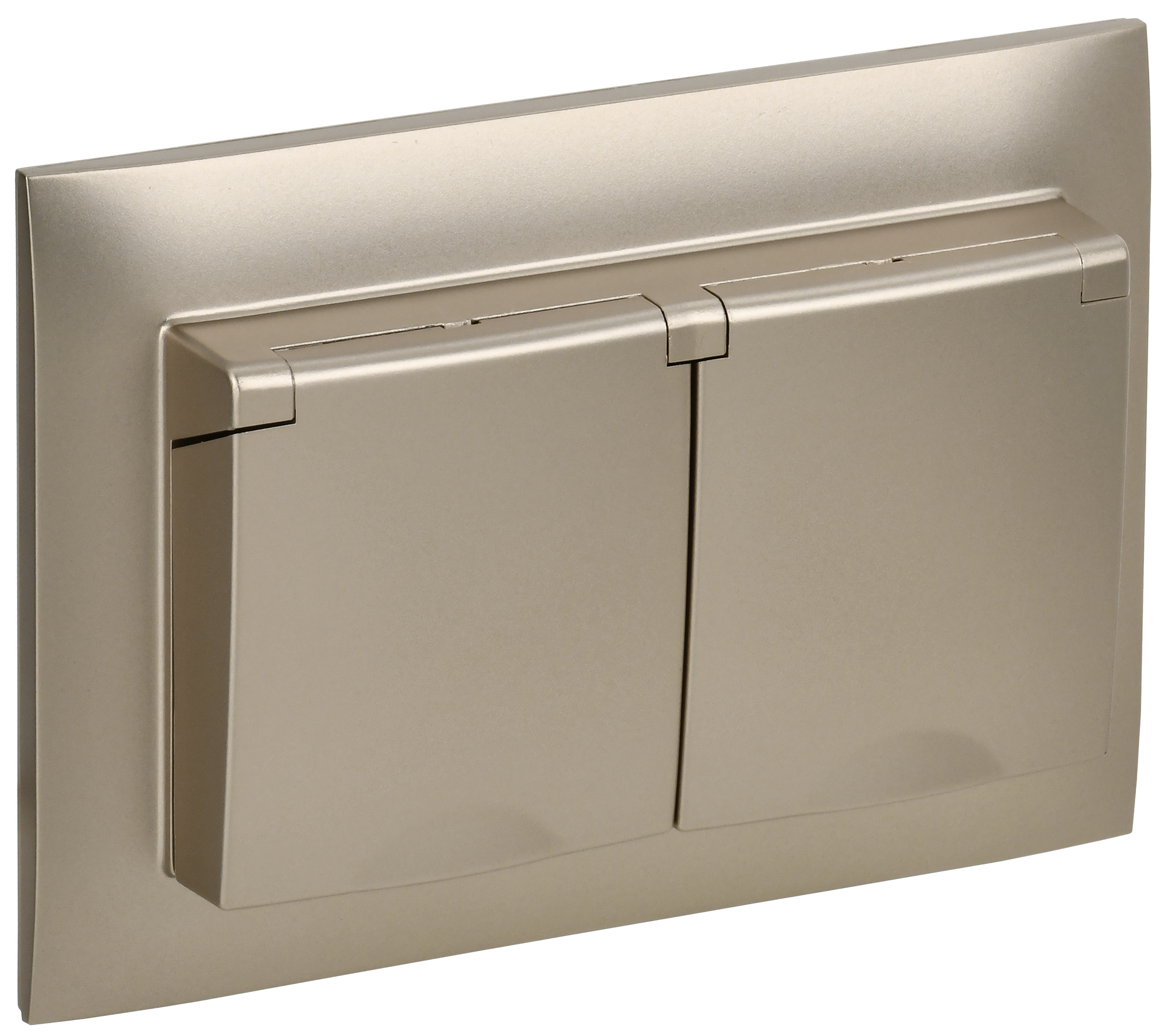 SKANDY Розетка 2-местная и крышкой 16А в сборе IP44 SK-R12Sh шампань IEK