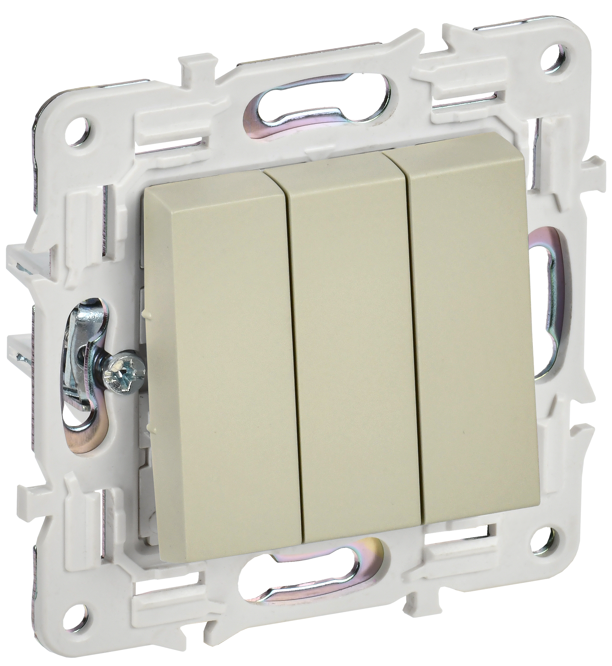 SKANDY Выключатель 3-клавишный 10А SK-V11B бежевый IEK