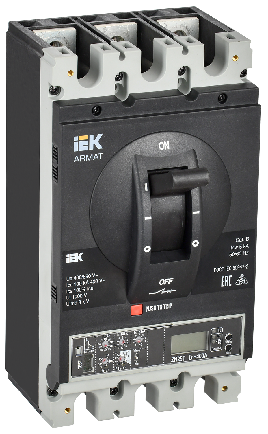 Выключатель автоматический в литом корпусе ARMAT 3P типоразмер I 100кА 630А расцепитель электронный продвинутый