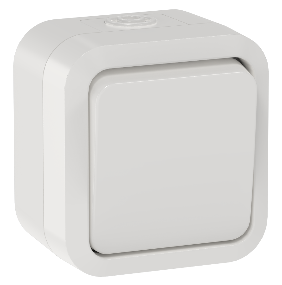 TORS Выключатель двухполюсный одноклавишный 10А IP55 TS311 белый IEK