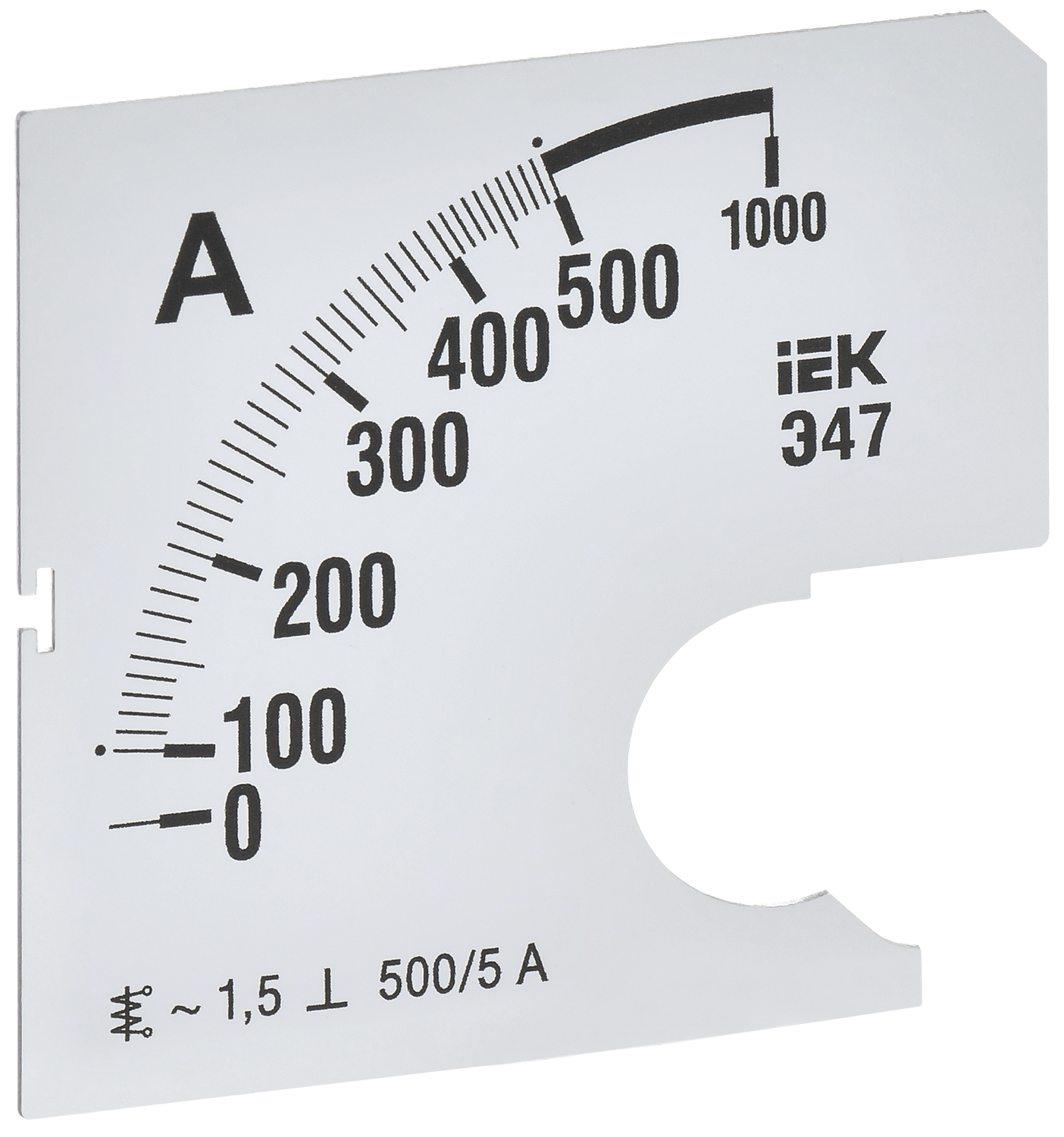 Шкала сменная для амперметра Э47 500/5А класс точности 1,5 72х72мм