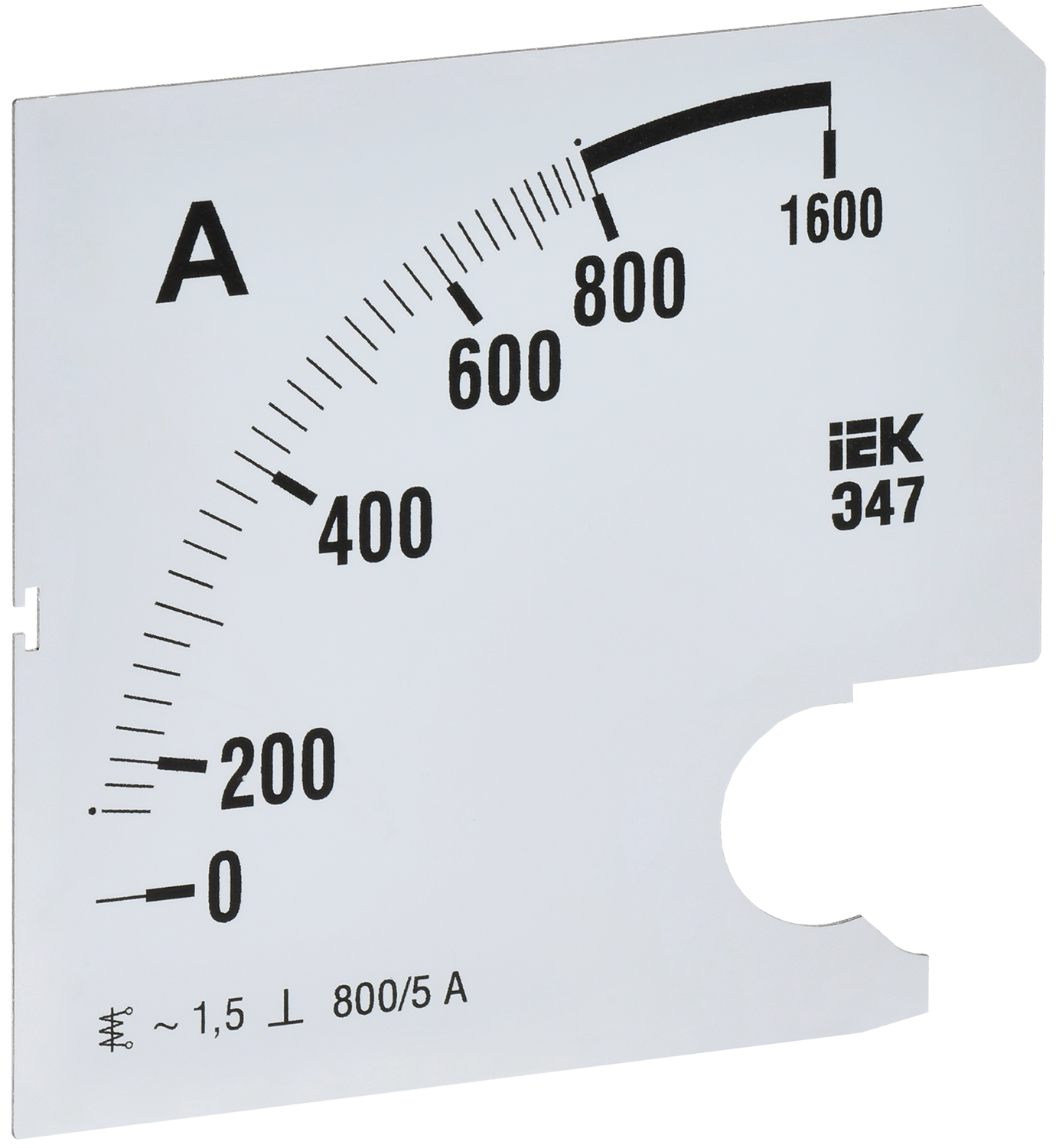 Шкала сменная для амперметра Э47 800/5А класс точности 1,5 96х96мм