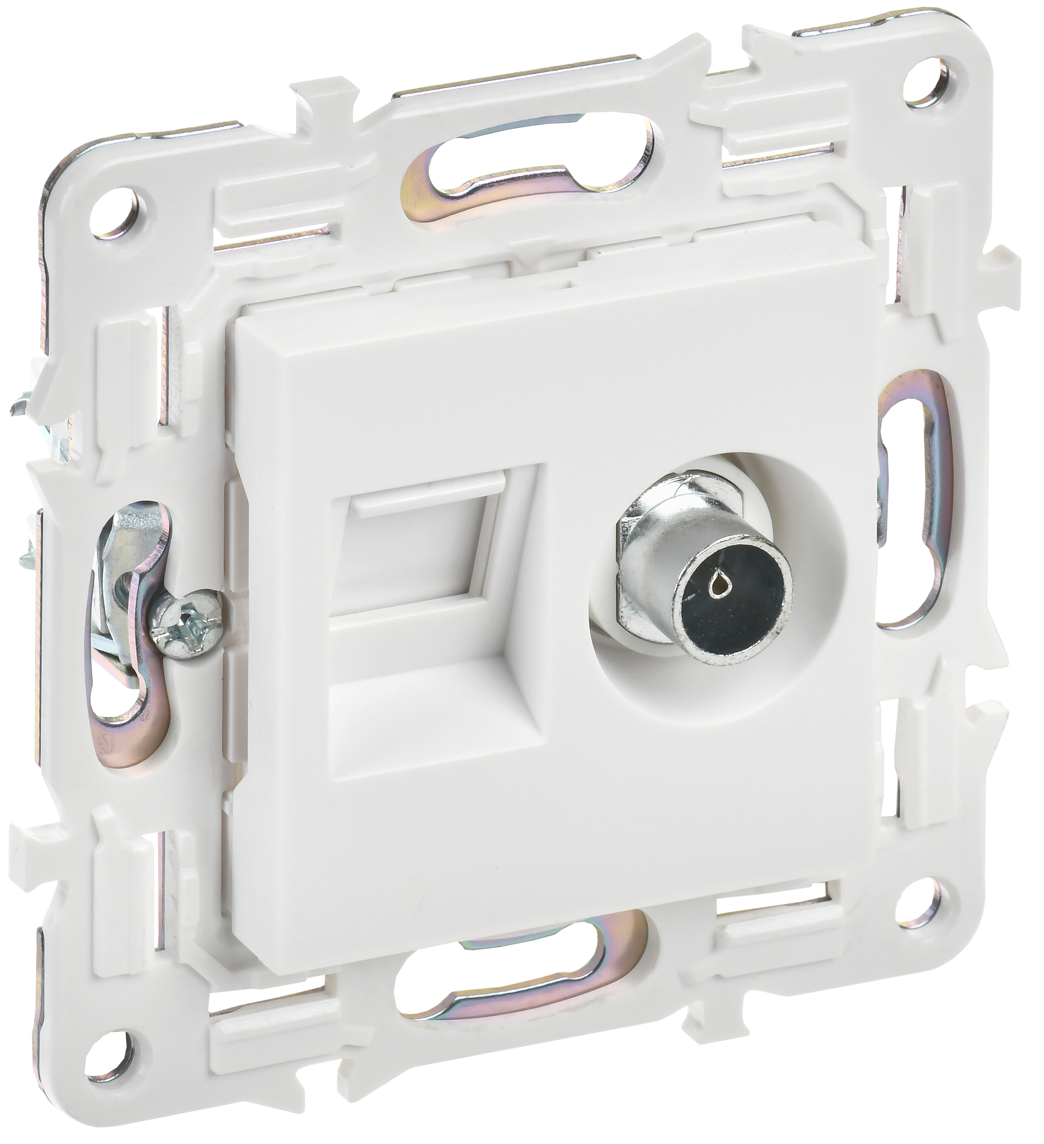 SKANDY Розетка двойная TV+RJ45 кат.6E SK-A15W арктический белый IEK