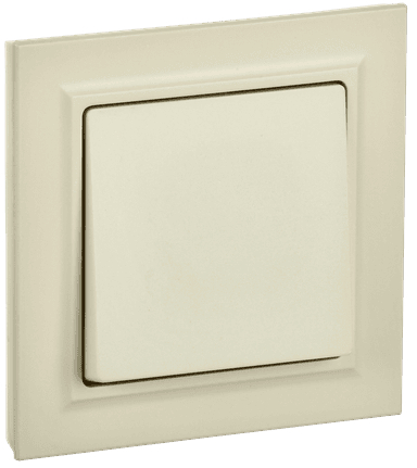 BRITE Выключатель одноклавишный 10А в сборе ВСР10-1-0-БрКр бежевый IEK