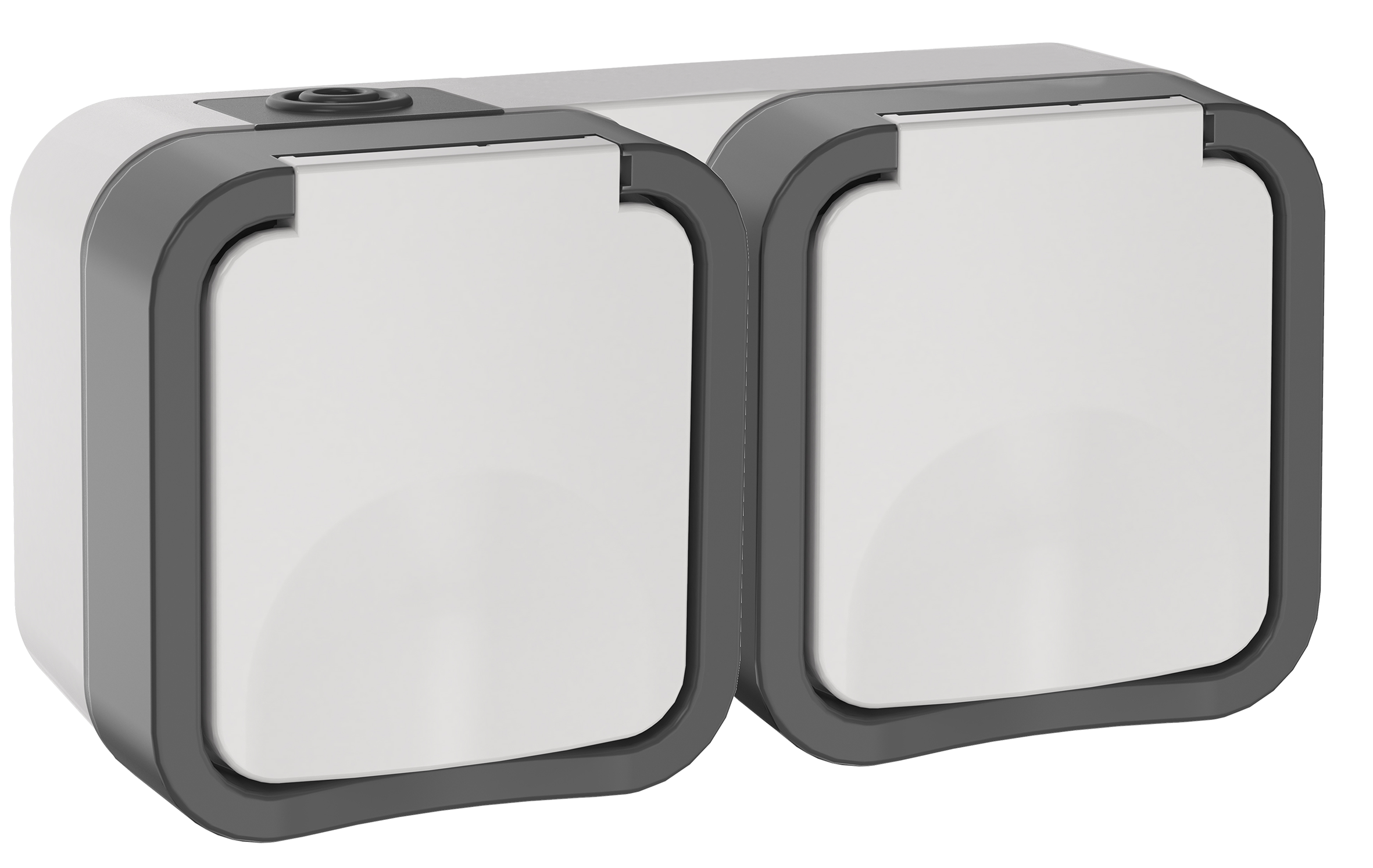 Розетка 2-местная горизонтальная TORS 16А IP55 белый