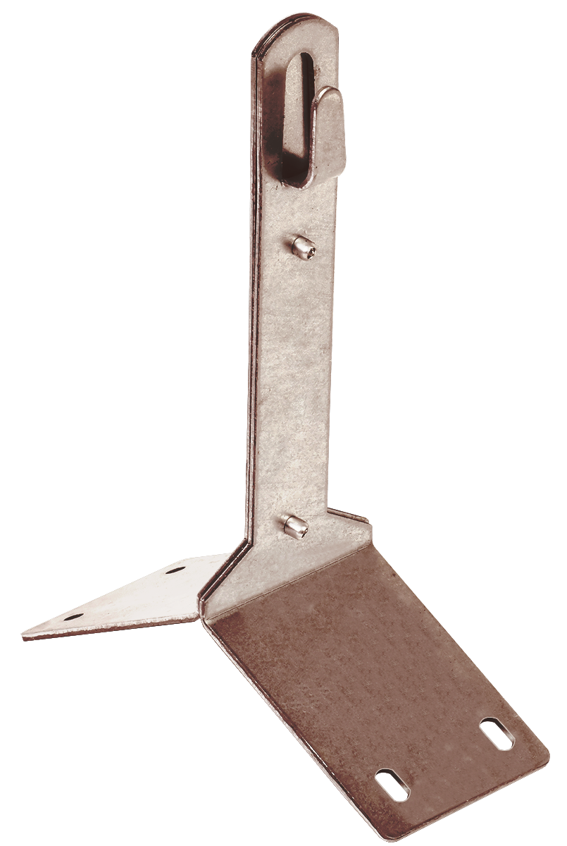 Держатель проводника круглого 6-8 мм для конька углового L 150 мм медь