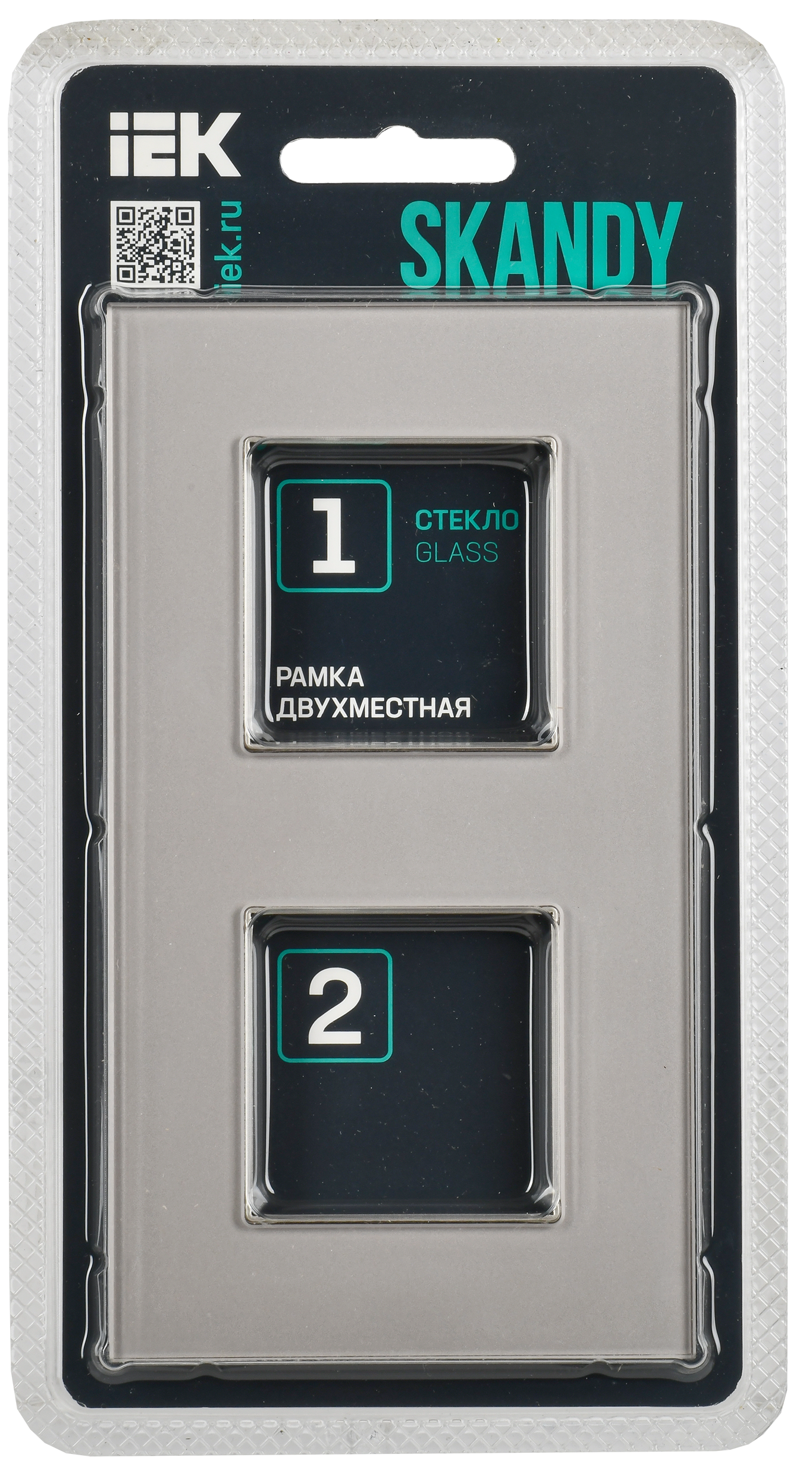 SKANDY Рамка 2-местная SK-F22Sh стекло шампань IEK