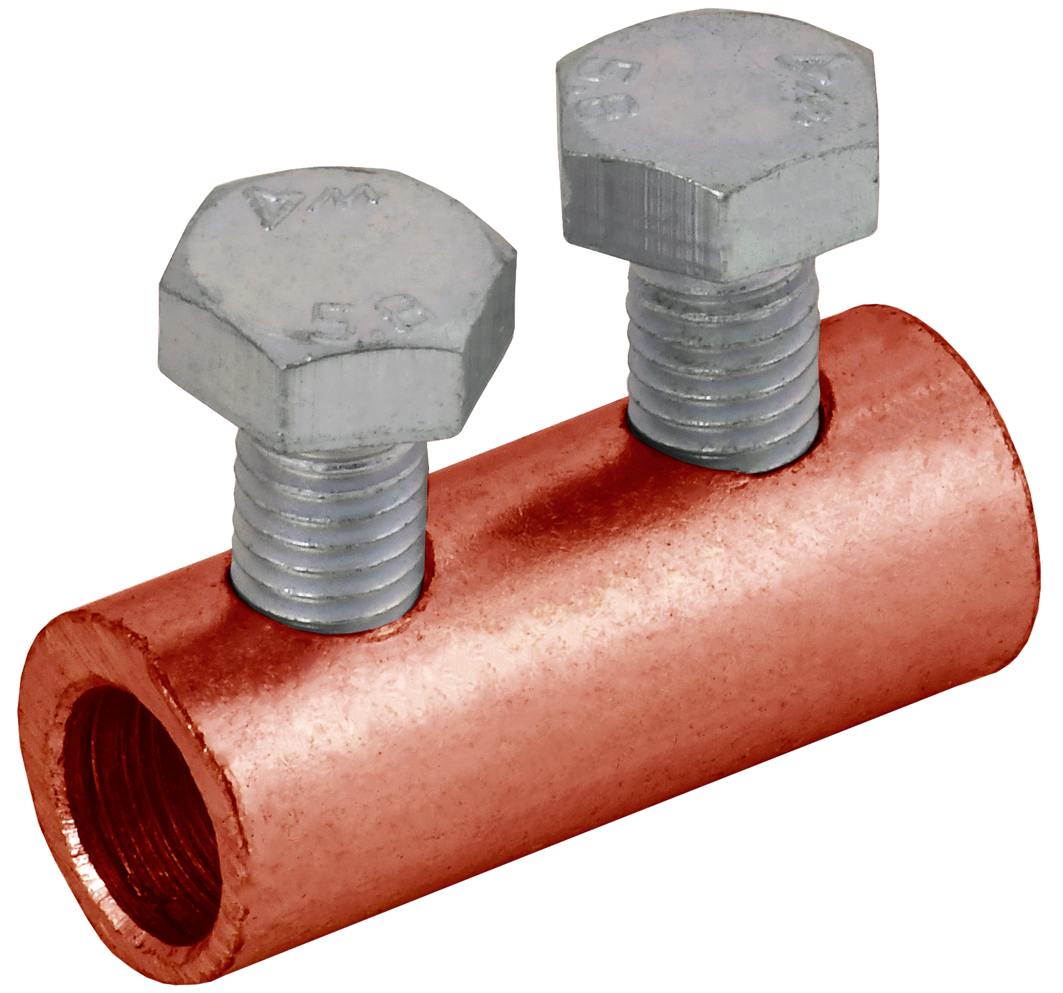 Зажим соединительный прямой пруток-пруток 6-8 мм медь