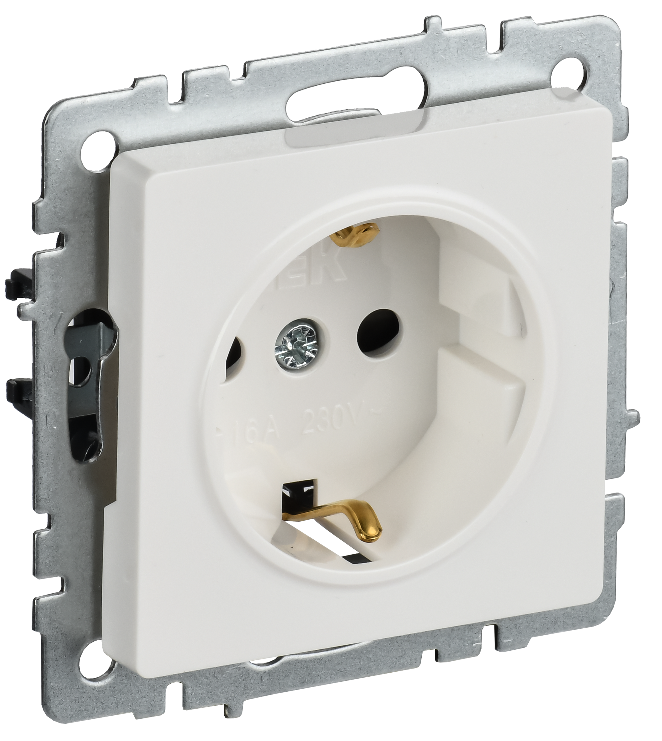 BRITE Розетка 1-местная с заземлением с защитными шторками 16А РС14-1-0-БрБ белый