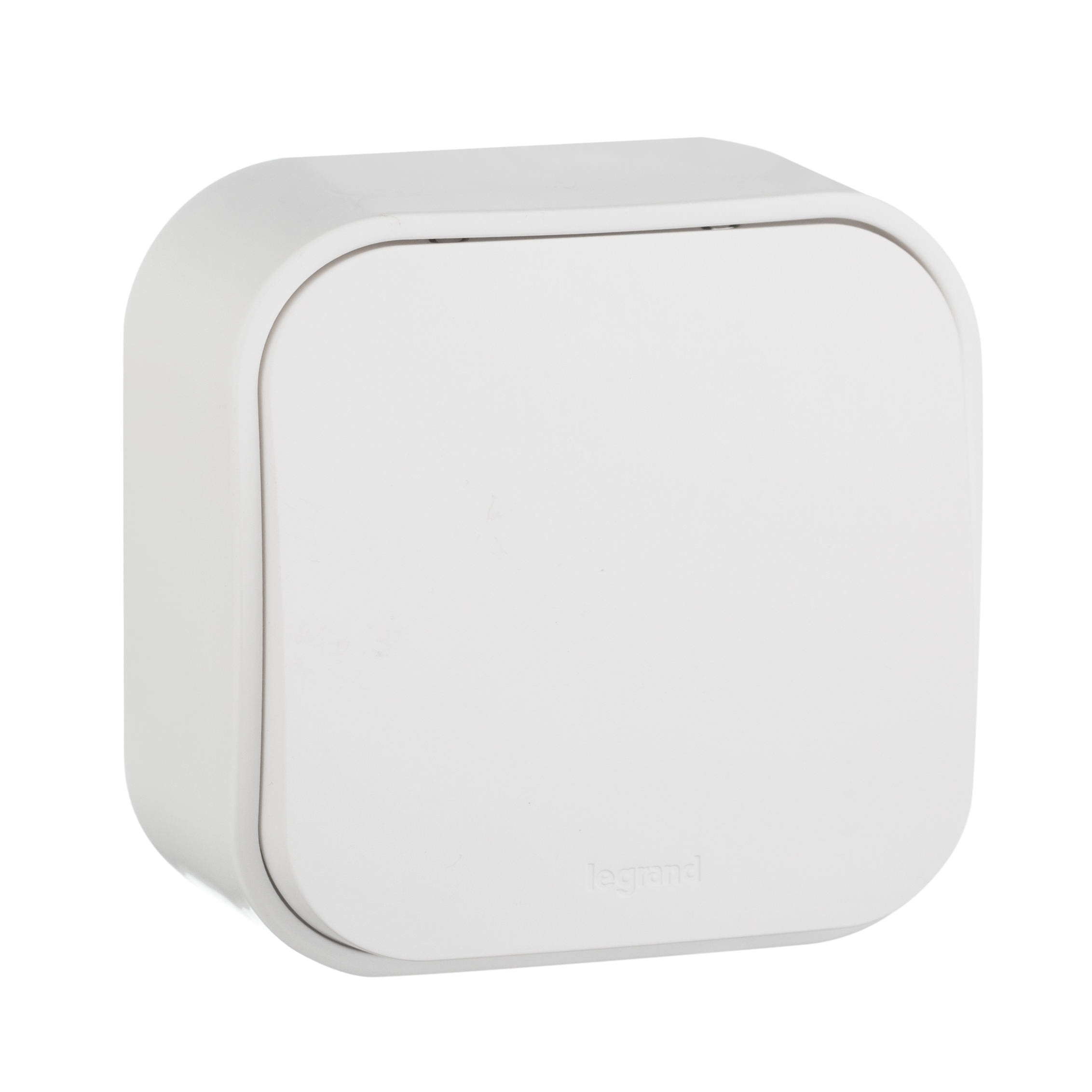 Выключатель 1-клавишный для открытой установки самовозвартный 6А безвинтовое крепление белый QUTEO