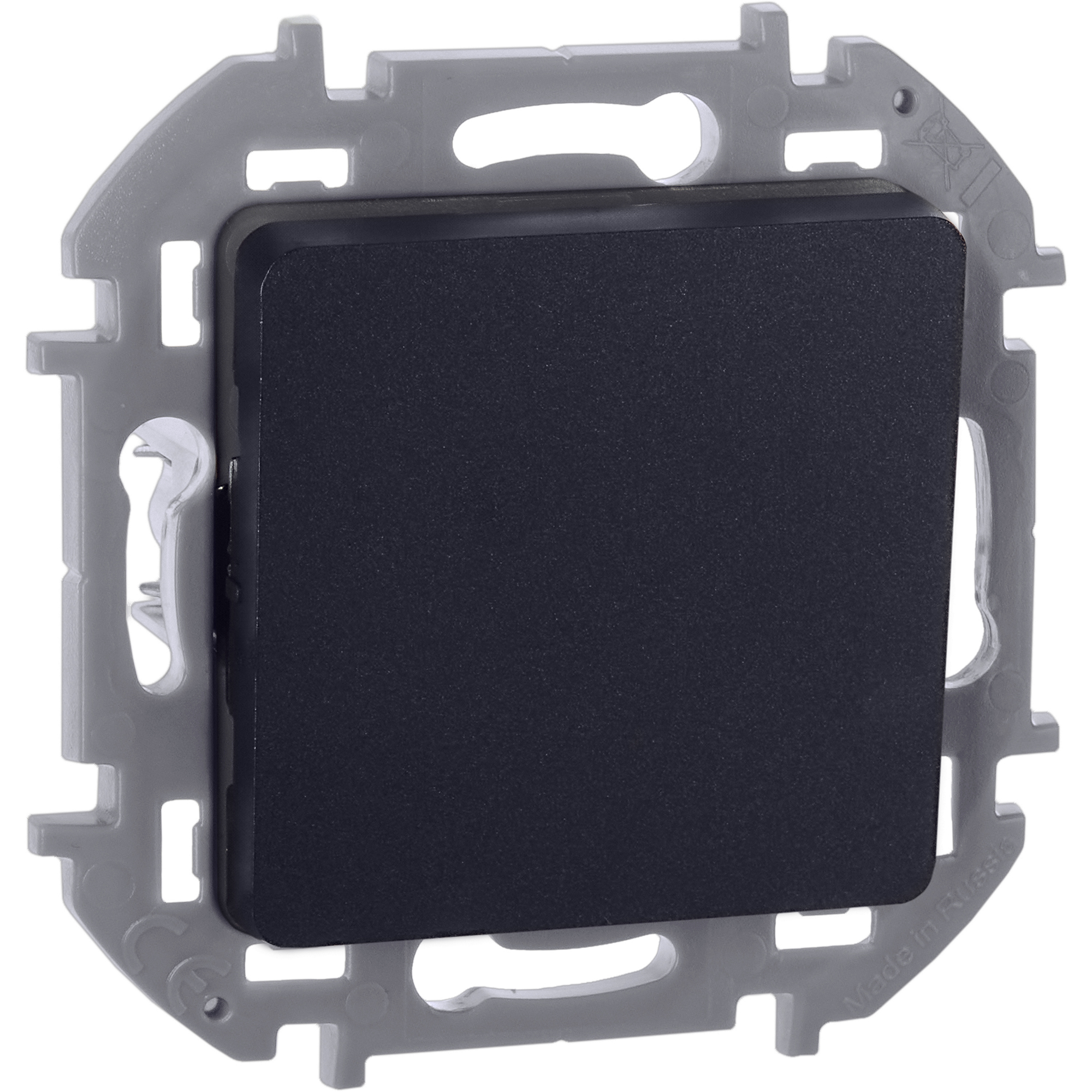 Выключатель 1-клавишный проходной 10АХ безвинтовое крепление антрацит INSPIRIA