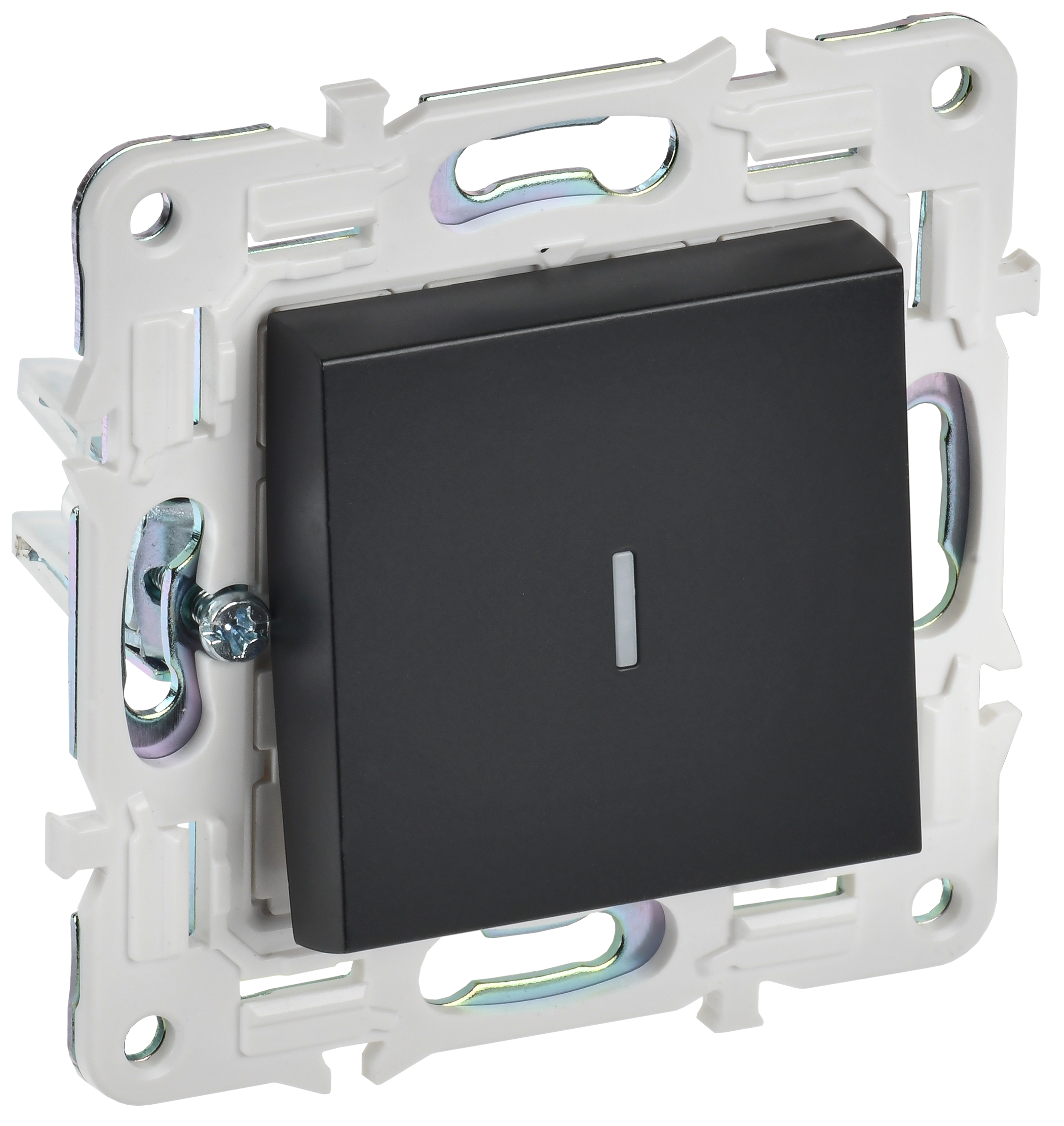 SKANDY Выключатель 1-клавишный с индикацией 10А SK-V07Bl черный IEK