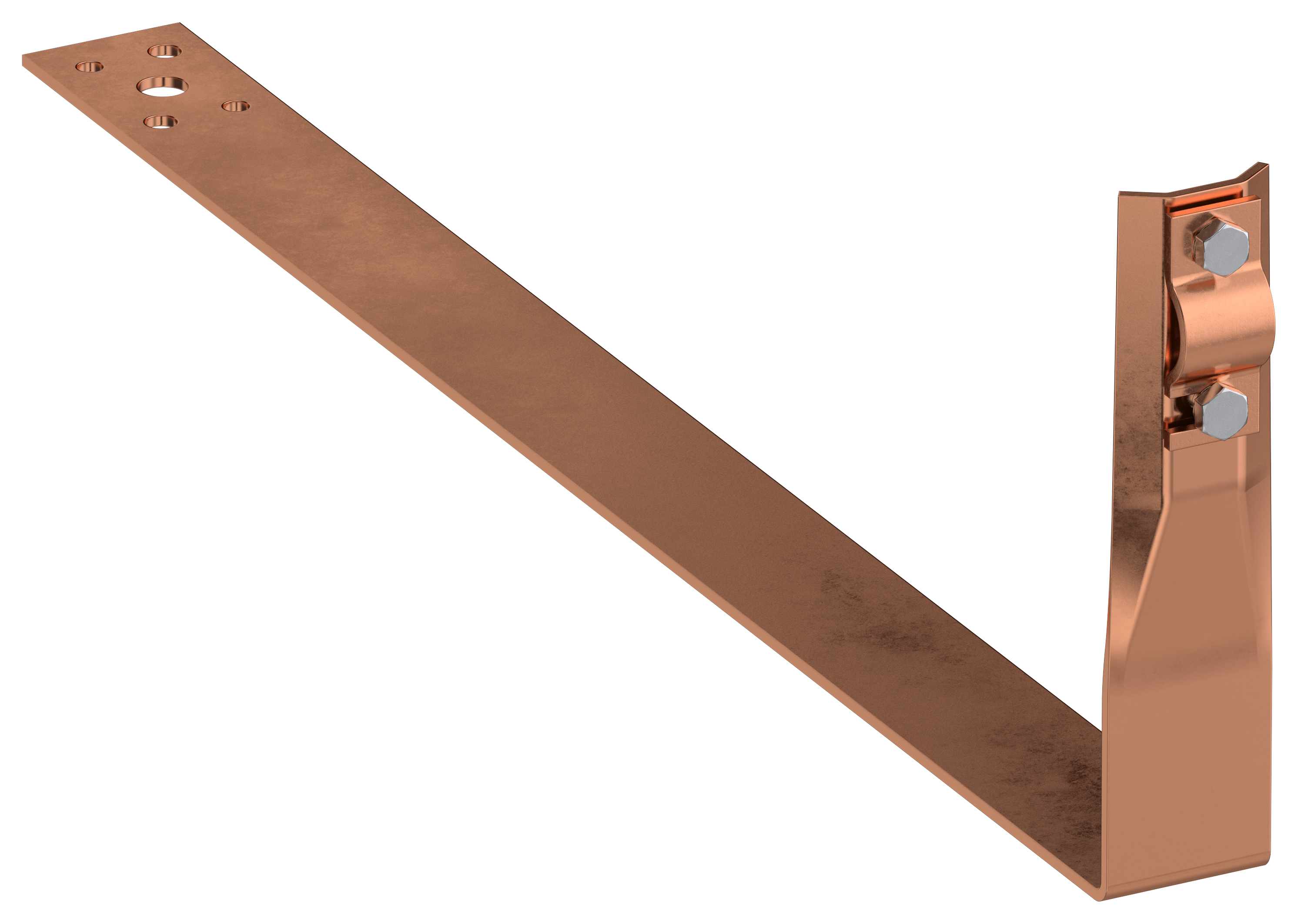 Держатель проводника круглого 6-10 мм черепичная кровля L 380 мм медь