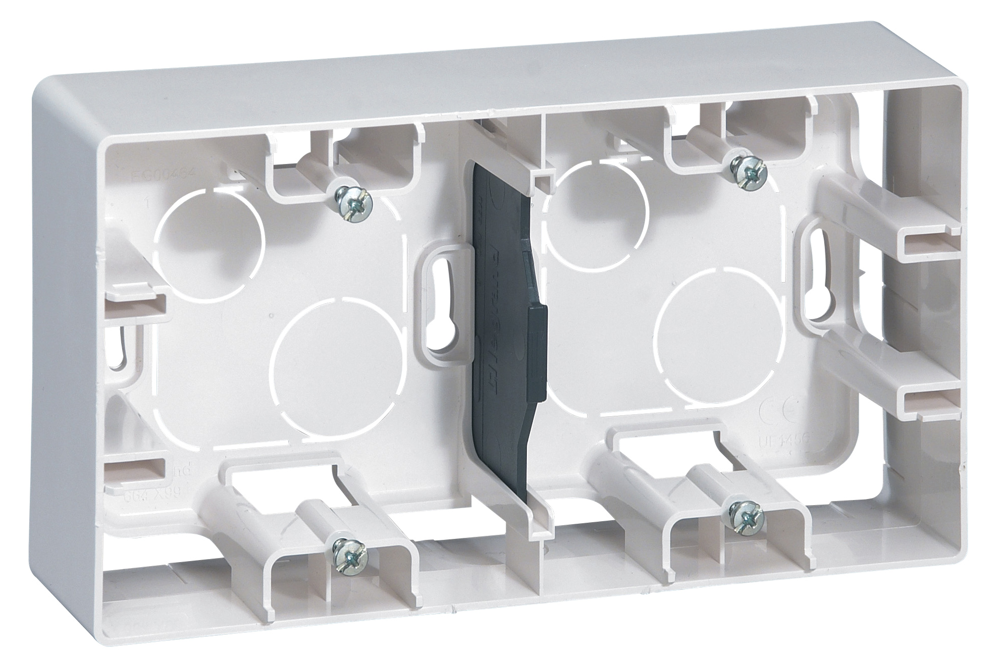 Коробка для накладного монтажа 2-местная белый ETIKA