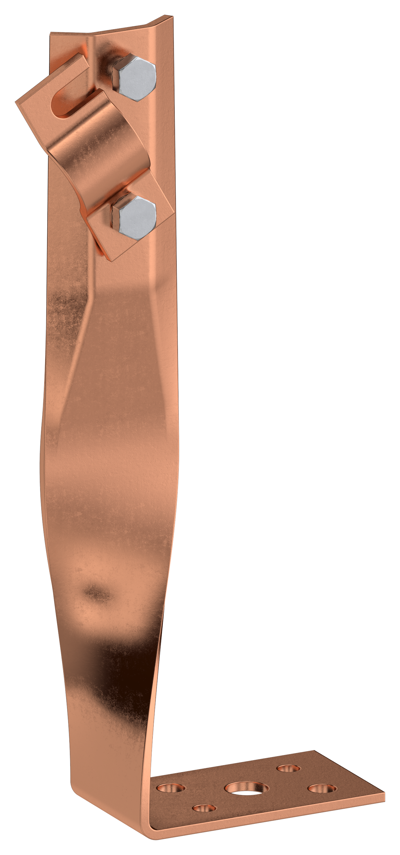 Держатель проводника круглого 6-10 мм винтовой угловой скрытый h 140 мм медь