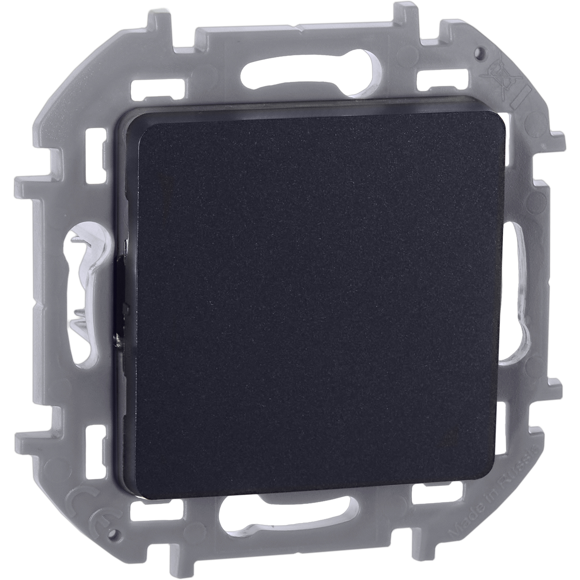 Выключатель 1-клавишный 10АХ безвинтовое крепление антрацит INSPIRIA