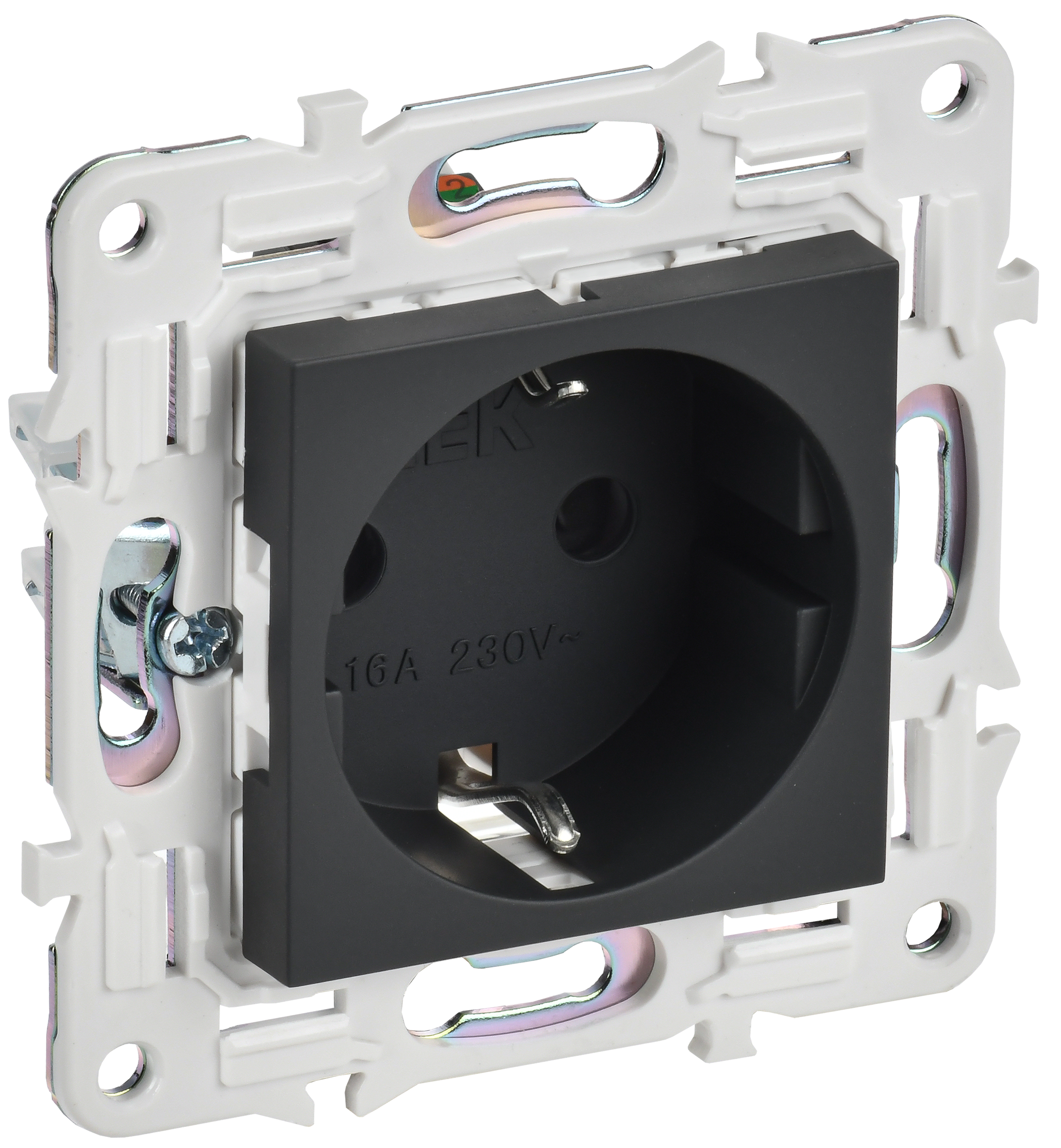 SKANDY Розетка с заземлением с защитными шторками 16А SK-R04G графит IEK