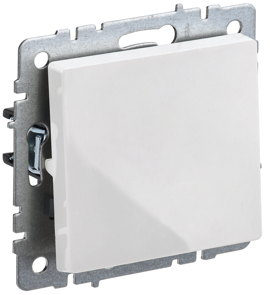 BRITE Выключатель 1-клавишный 10А безвинтовое крепление ВС11-1-0-БрБ белый IEK