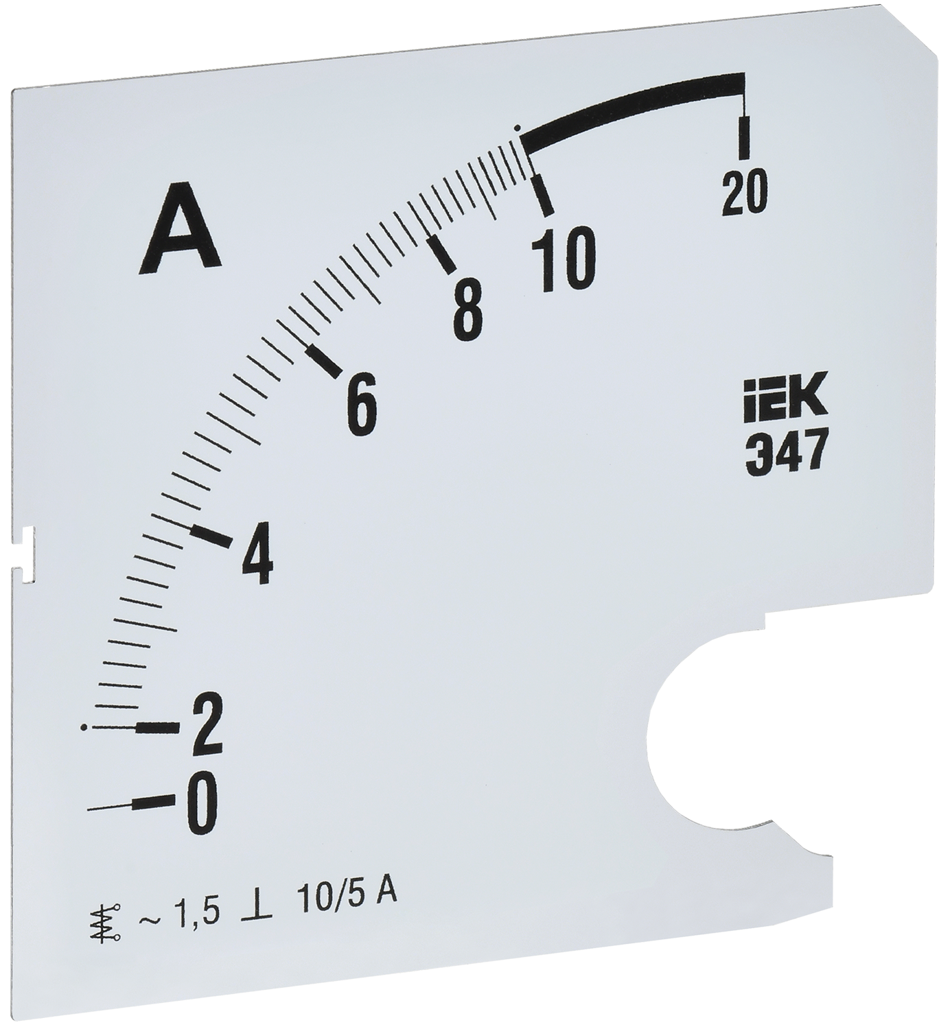 Шкала сменная для амперметра Э47 10/5А класс точности 1,5 96х96мм